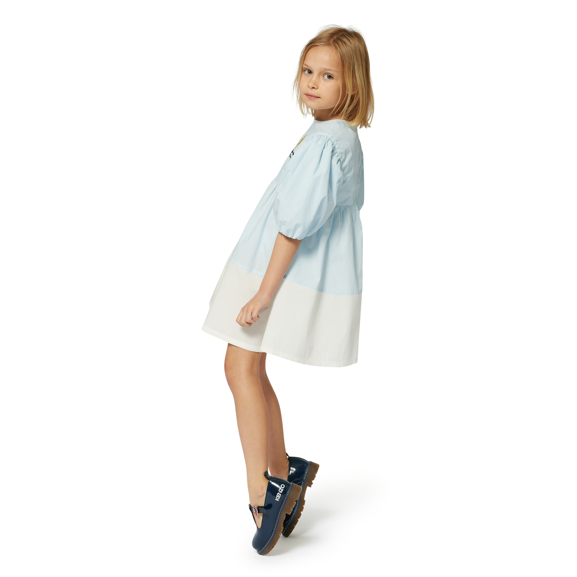 Two-colour flared dress KENZO KIDS for GIRL