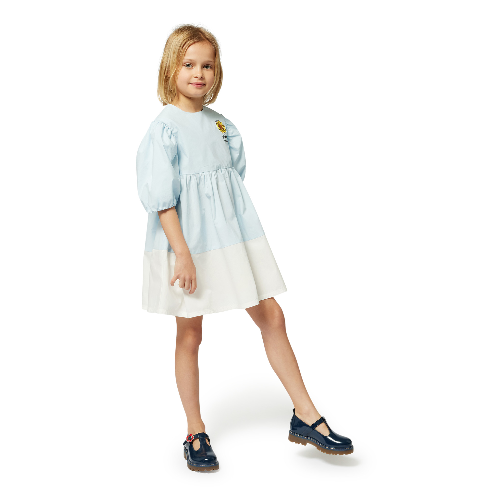 Robe évasée bicolore KENZO KIDS pour FILLE