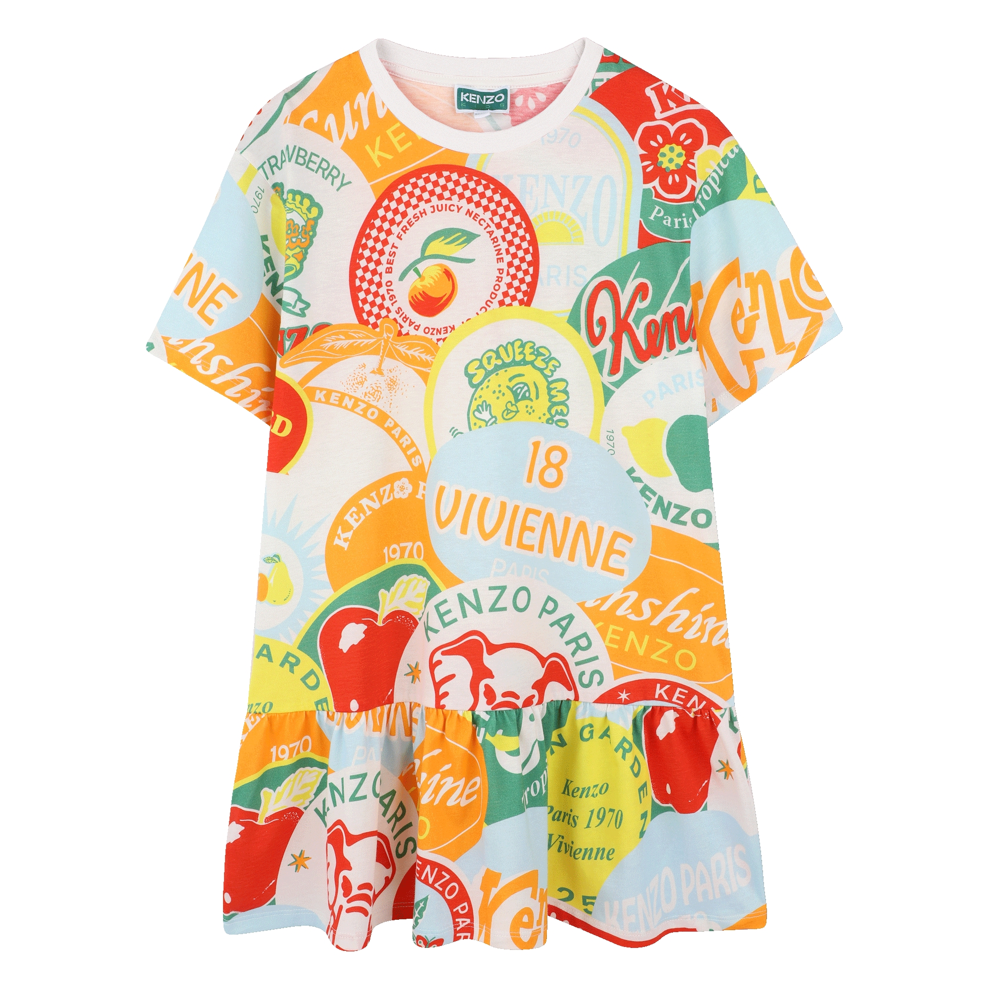 Vestito con stampa multicolore KENZO KIDS Per BAMBINA