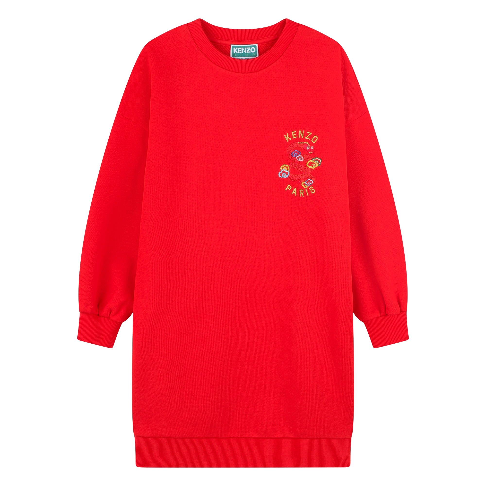 Straight-cut embroidered dress KENZO KIDS for GIRL