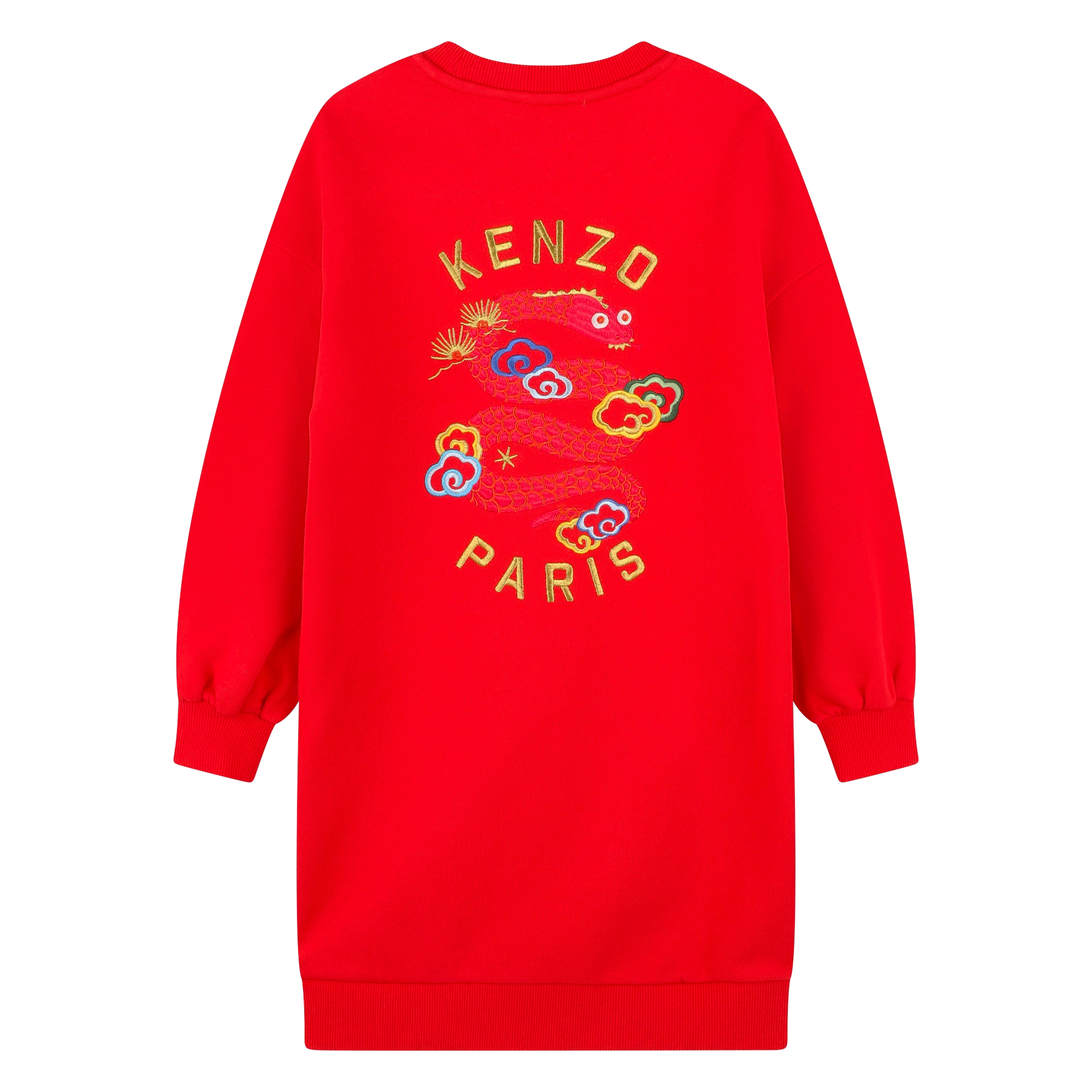 Straight-cut embroidered dress KENZO KIDS for GIRL