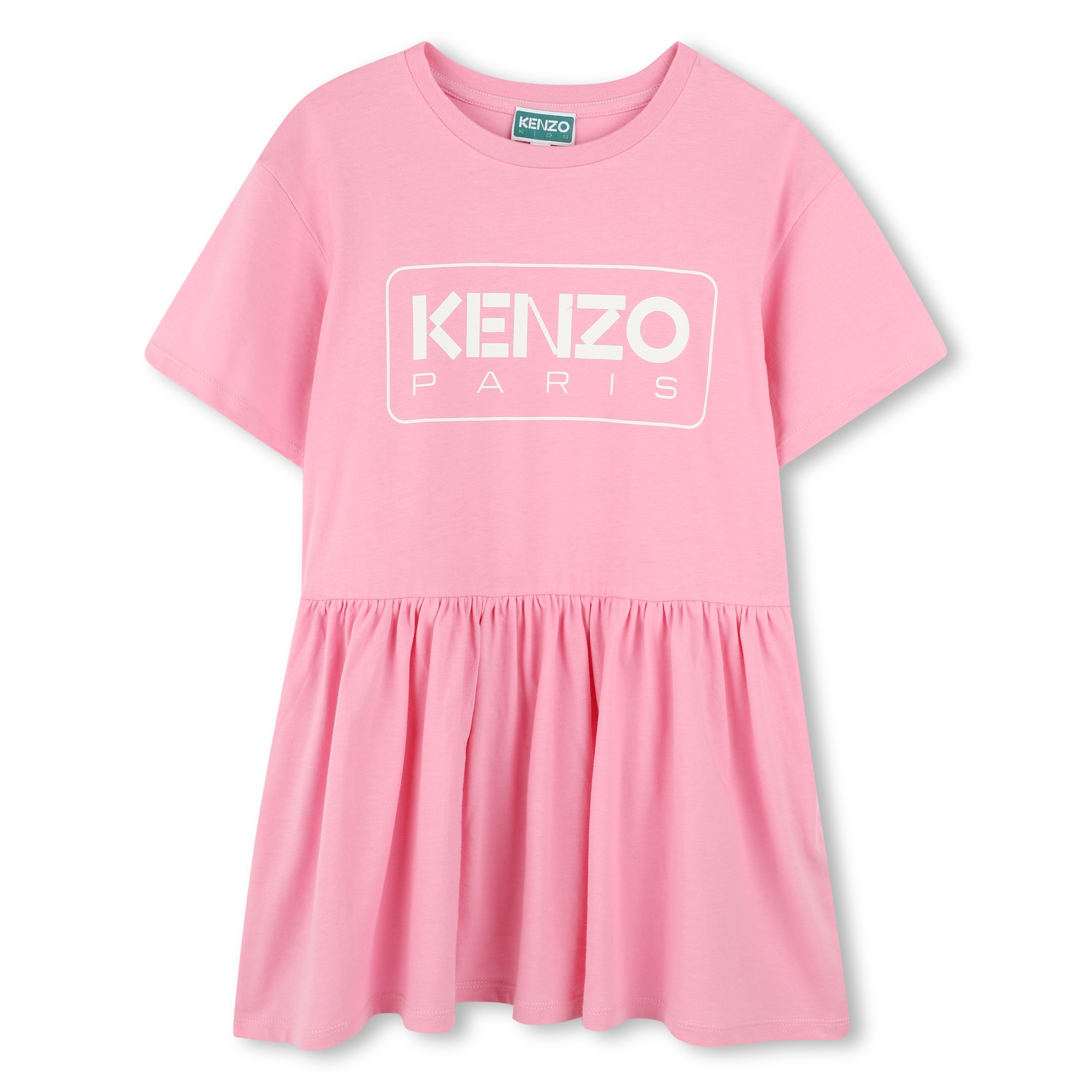 Logo print dress with ruffle KENZO KIDS for GIRL