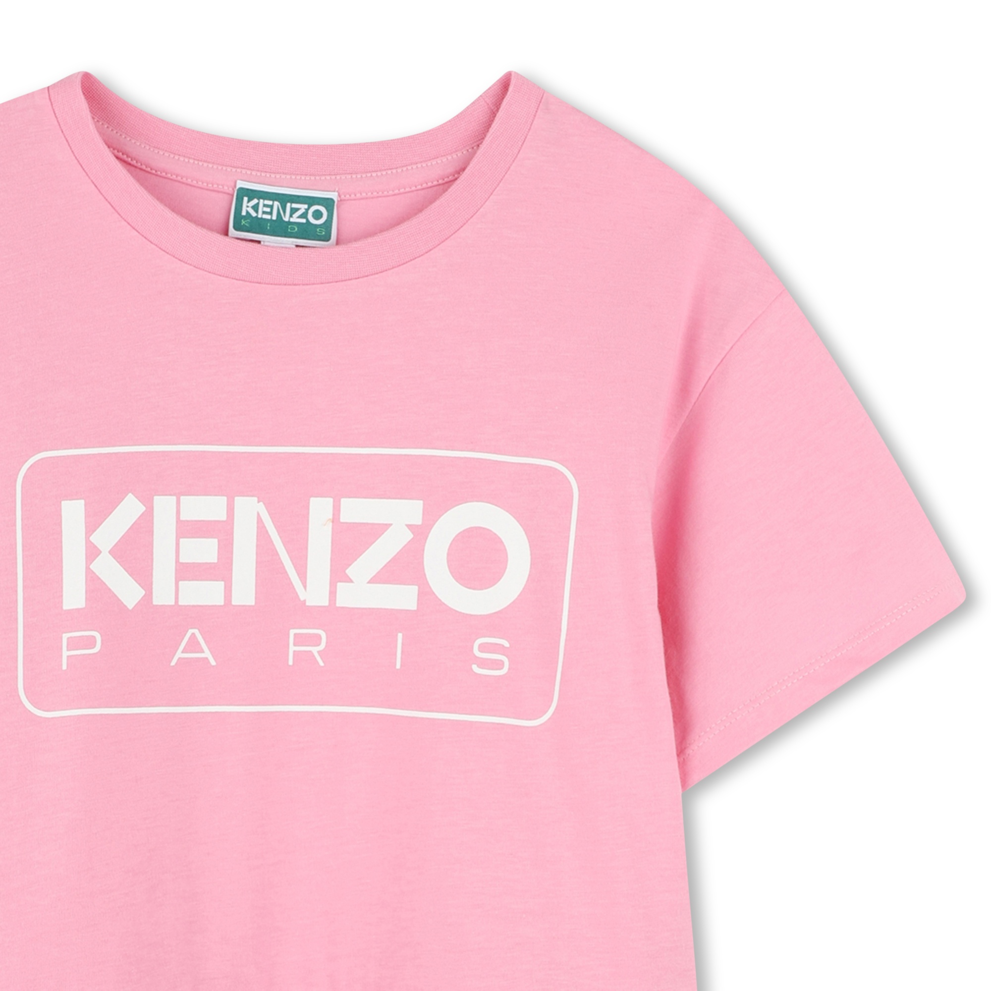 Logo print dress with ruffle KENZO KIDS for GIRL