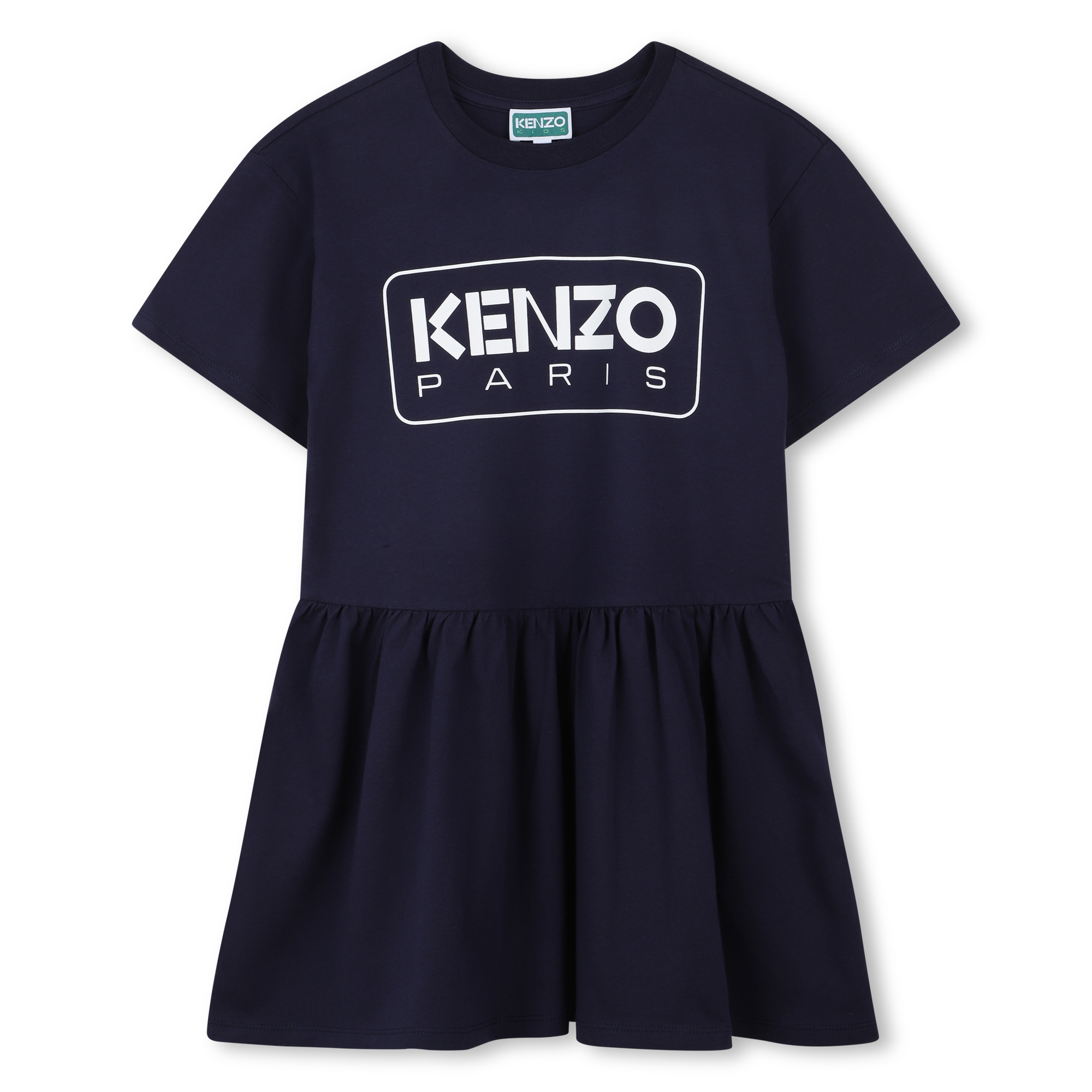 Logo print dress with ruffle KENZO KIDS for GIRL