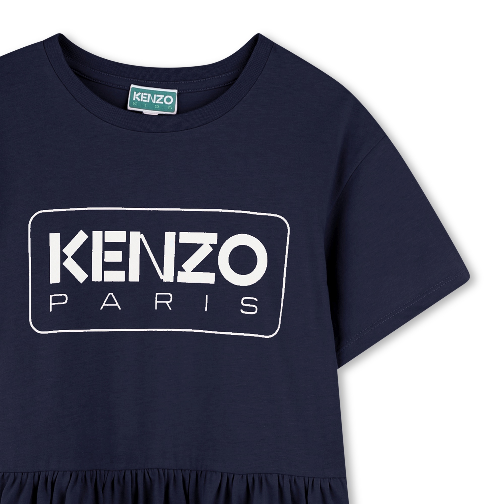 Logo print dress with ruffle KENZO KIDS for GIRL