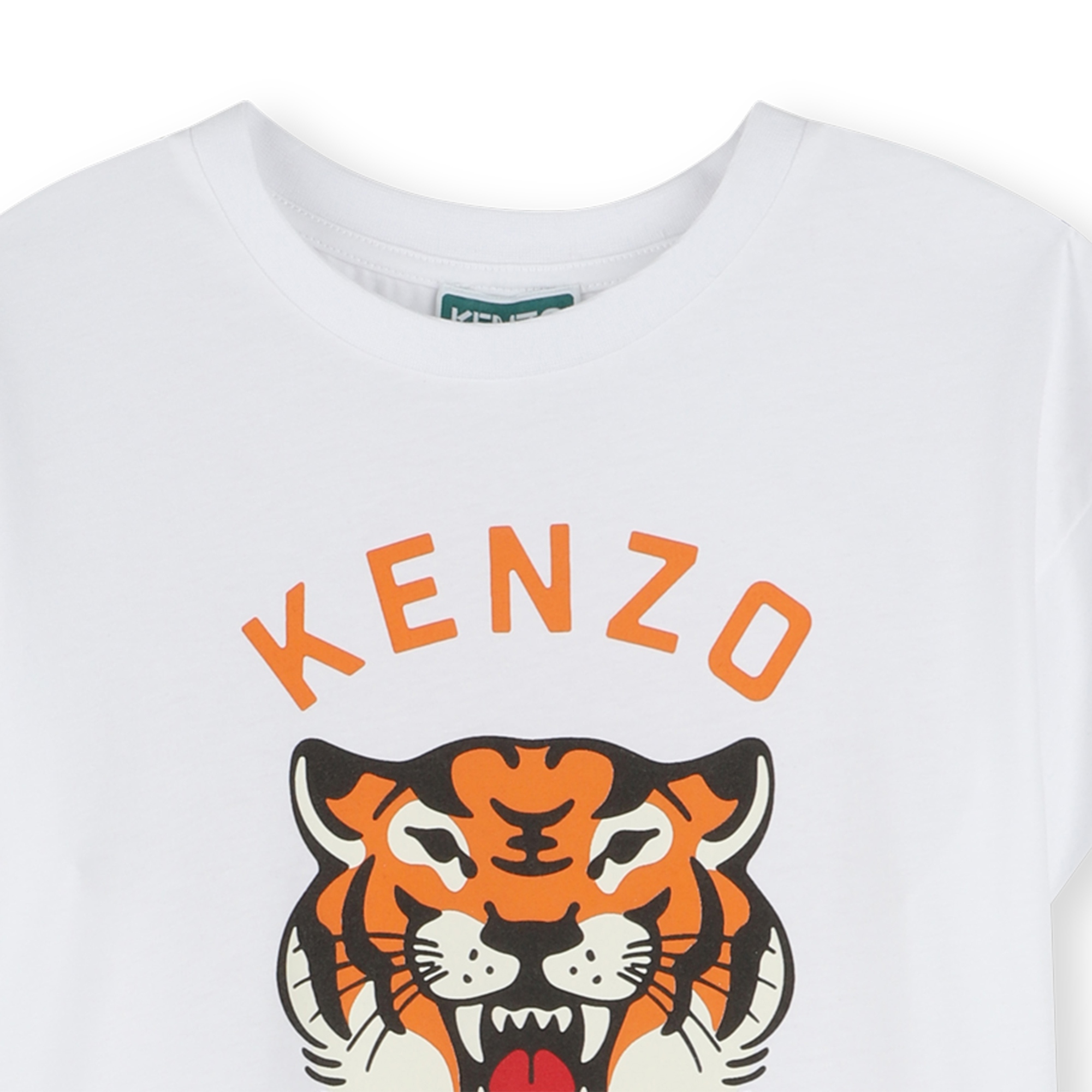 Logo print dress with ruffle KENZO KIDS for GIRL