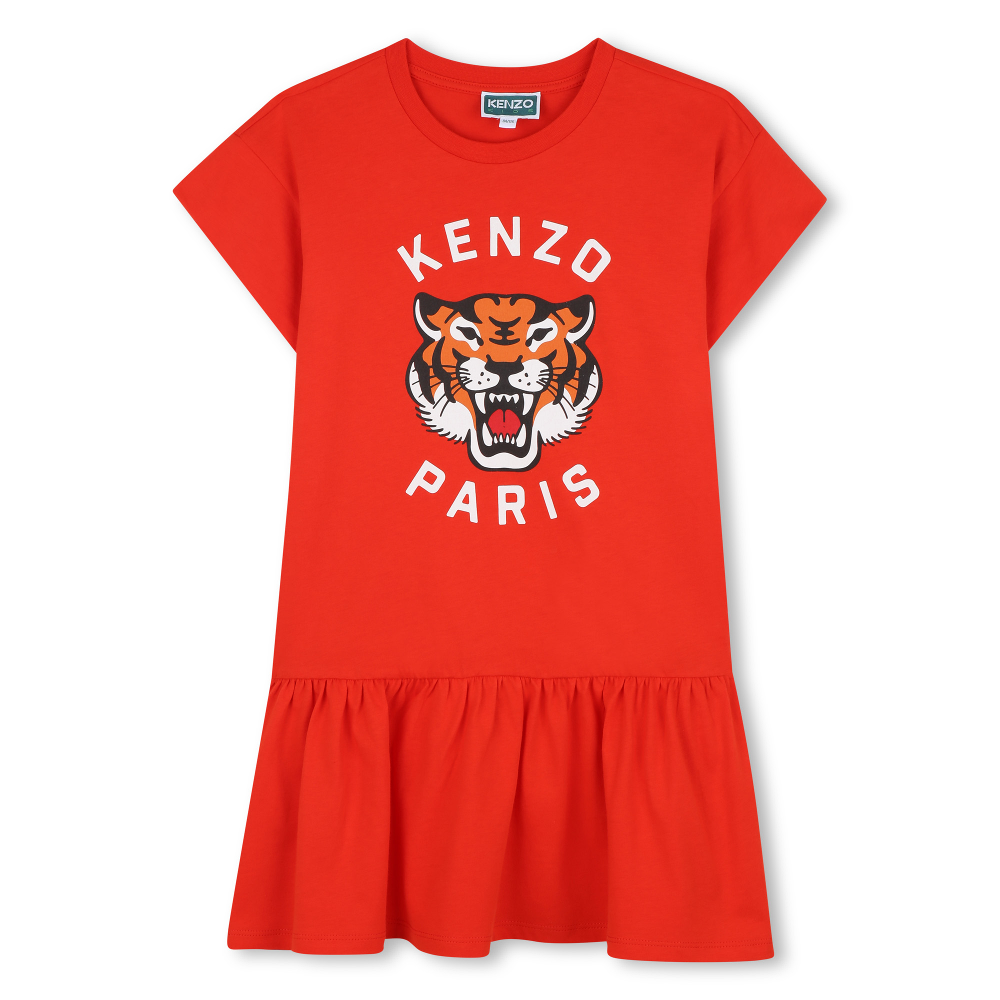 Logo print dress with ruffle KENZO KIDS for GIRL