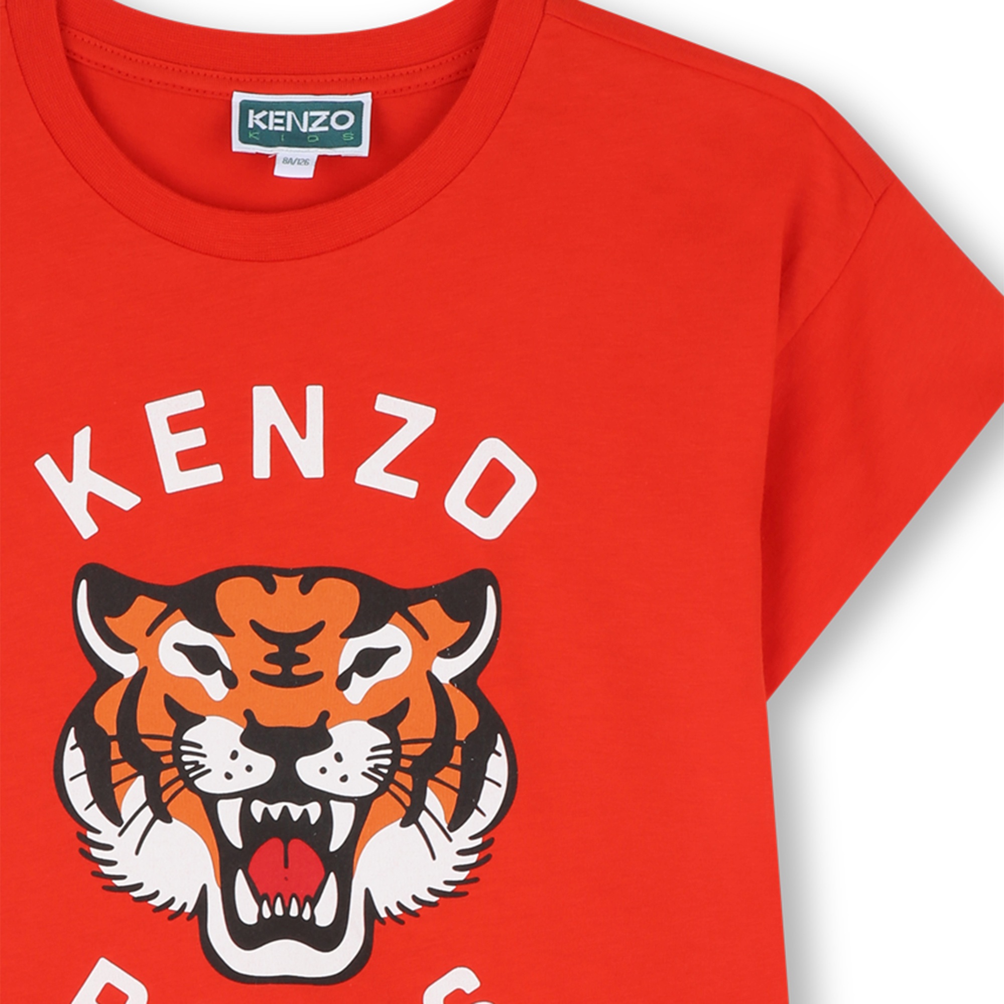 Logo print dress with ruffle KENZO KIDS for GIRL