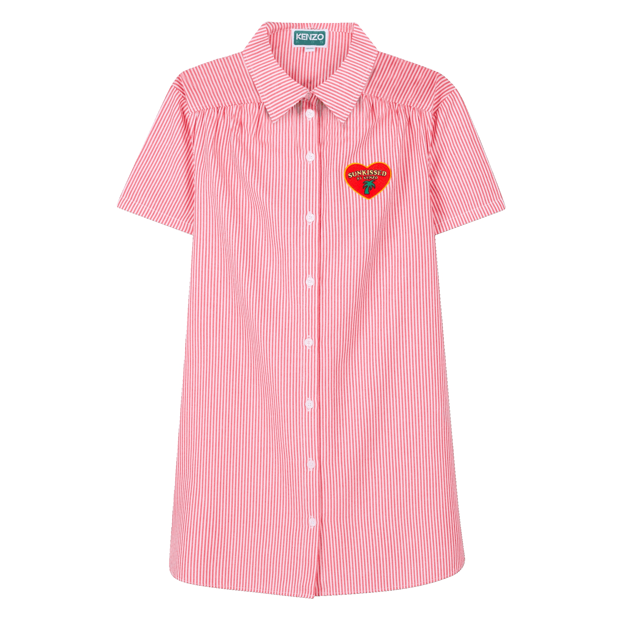 Robe chemise en coton rayé KENZO KIDS pour FILLE