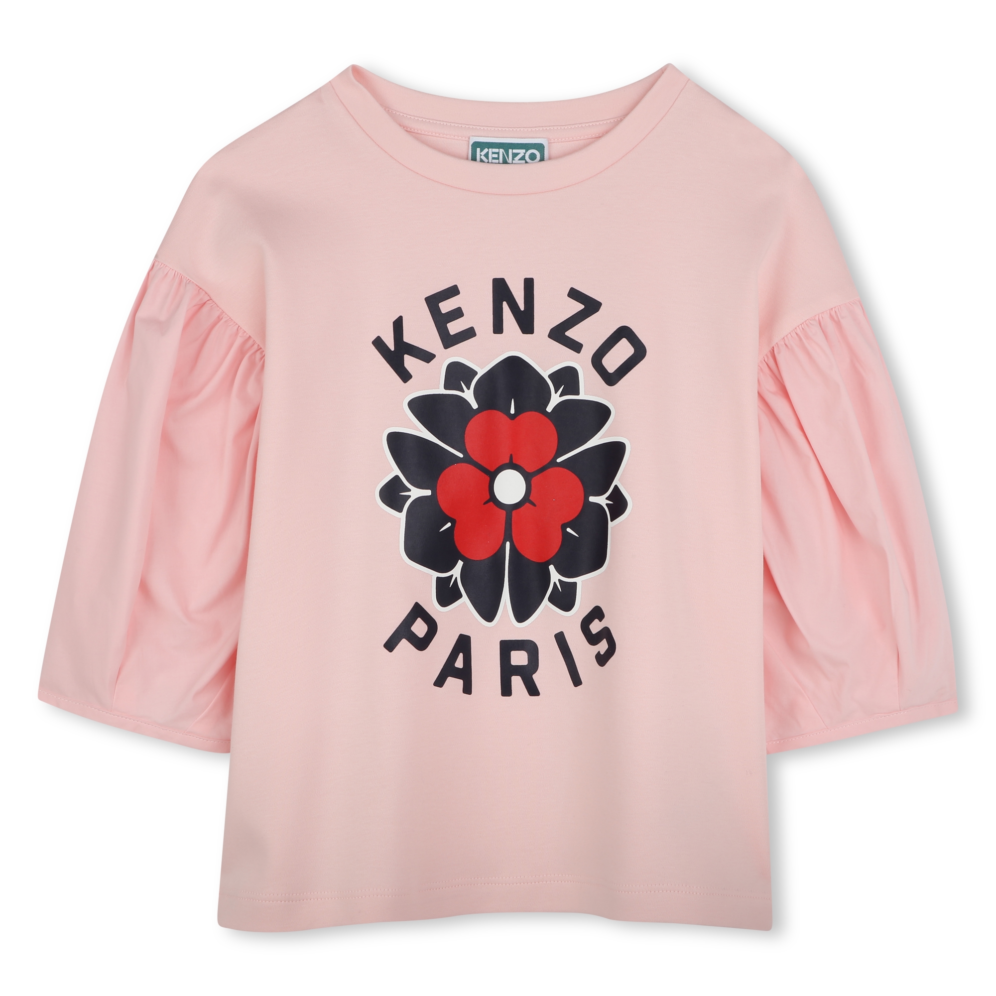 Bi-material T-shirt with print KENZO KIDS for GIRL