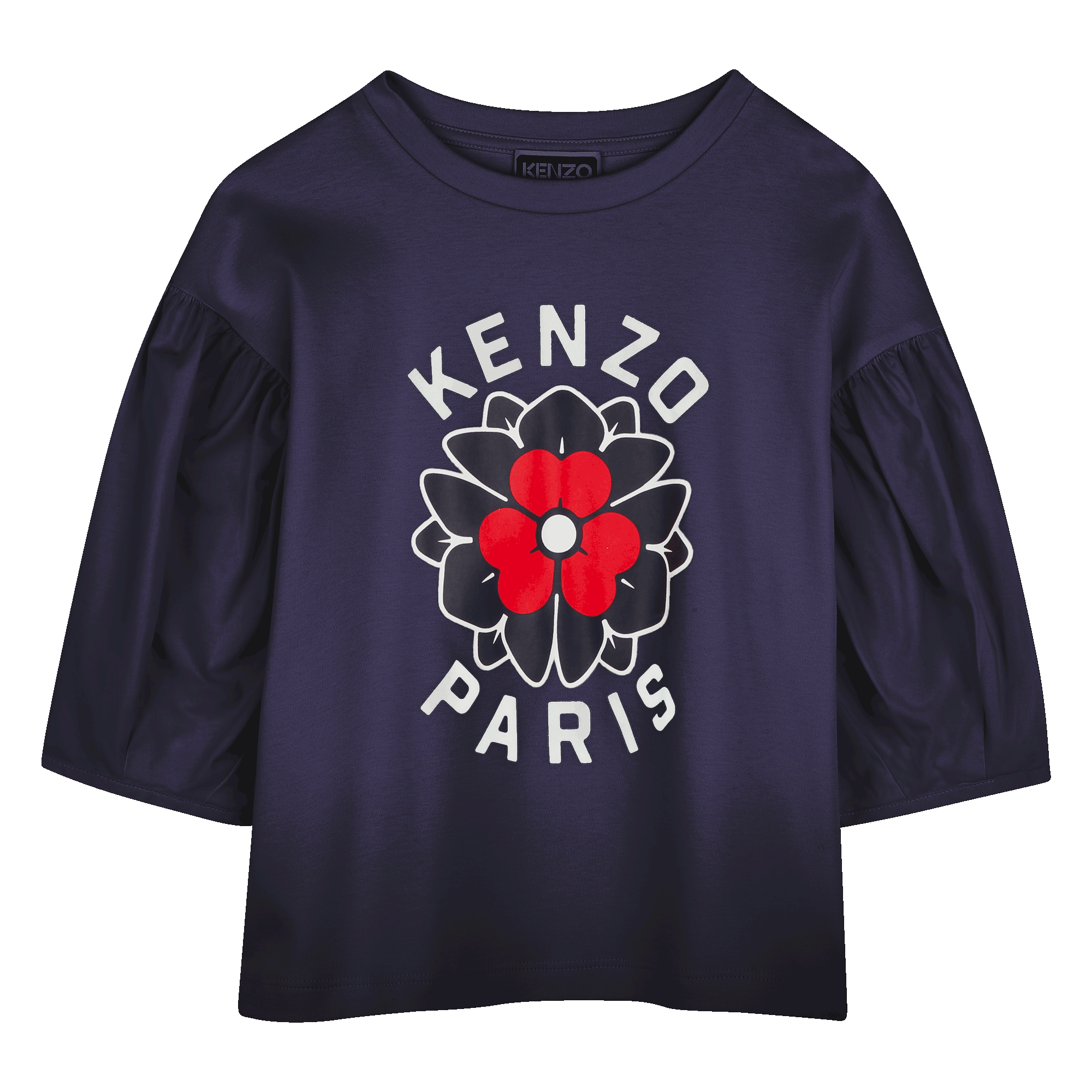 Bi-material T-shirt with print KENZO KIDS for GIRL