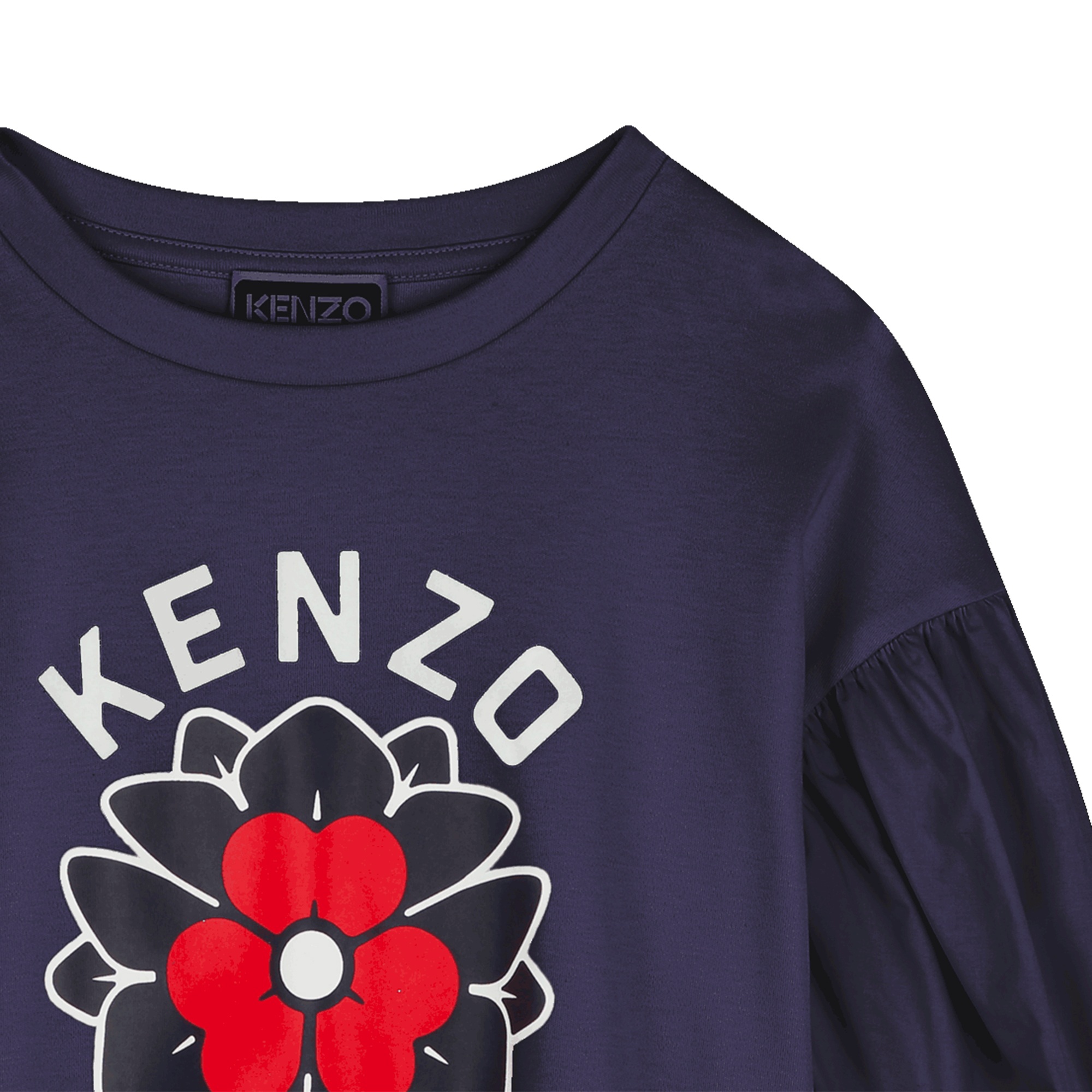 Bi-material T-shirt with print KENZO KIDS for GIRL