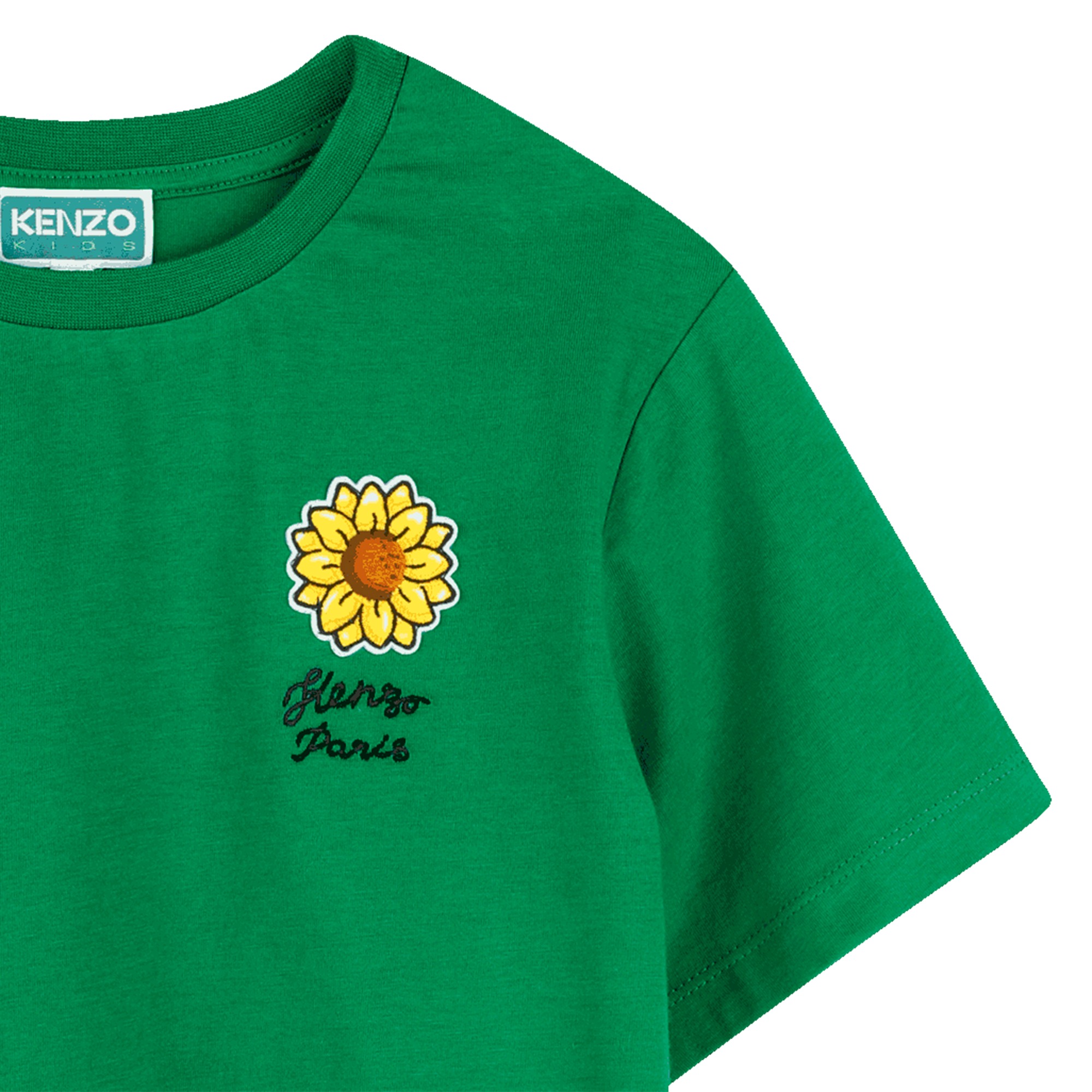 Embroidered T-shirt with patch KENZO KIDS for GIRL