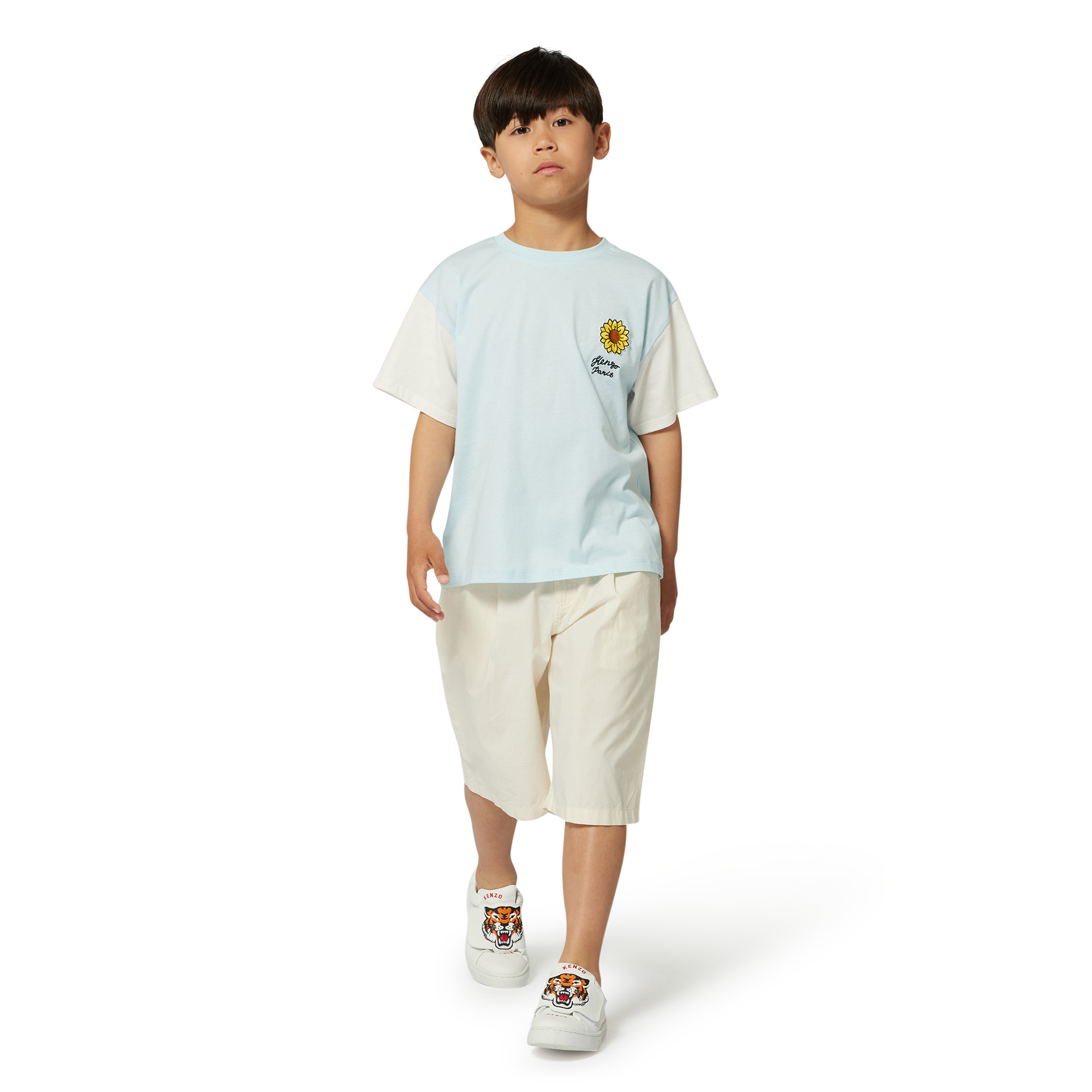 T-shirt met contrastmouwen KENZO KIDS Voor