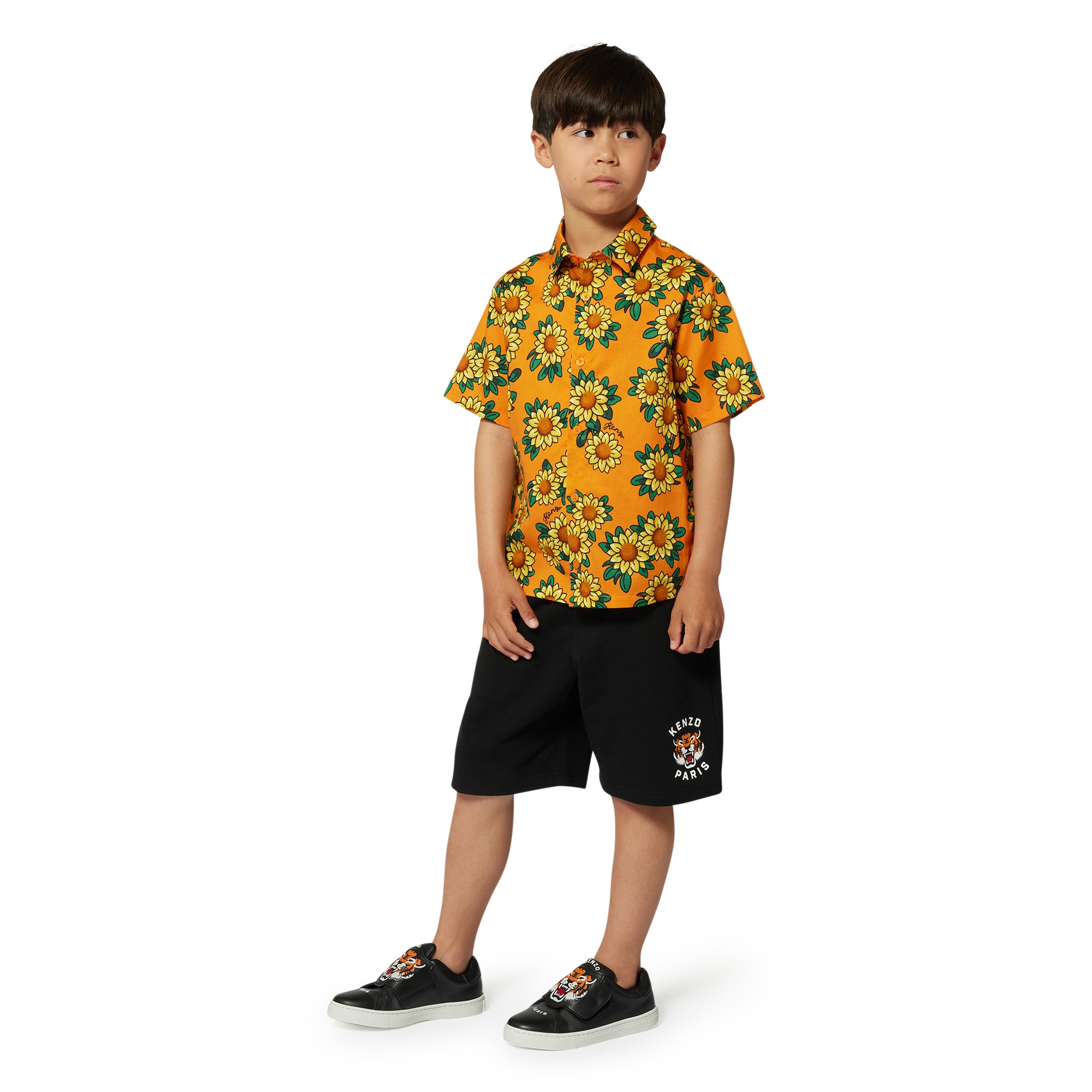 Chemise en satin de coton KENZO KIDS pour GARCON