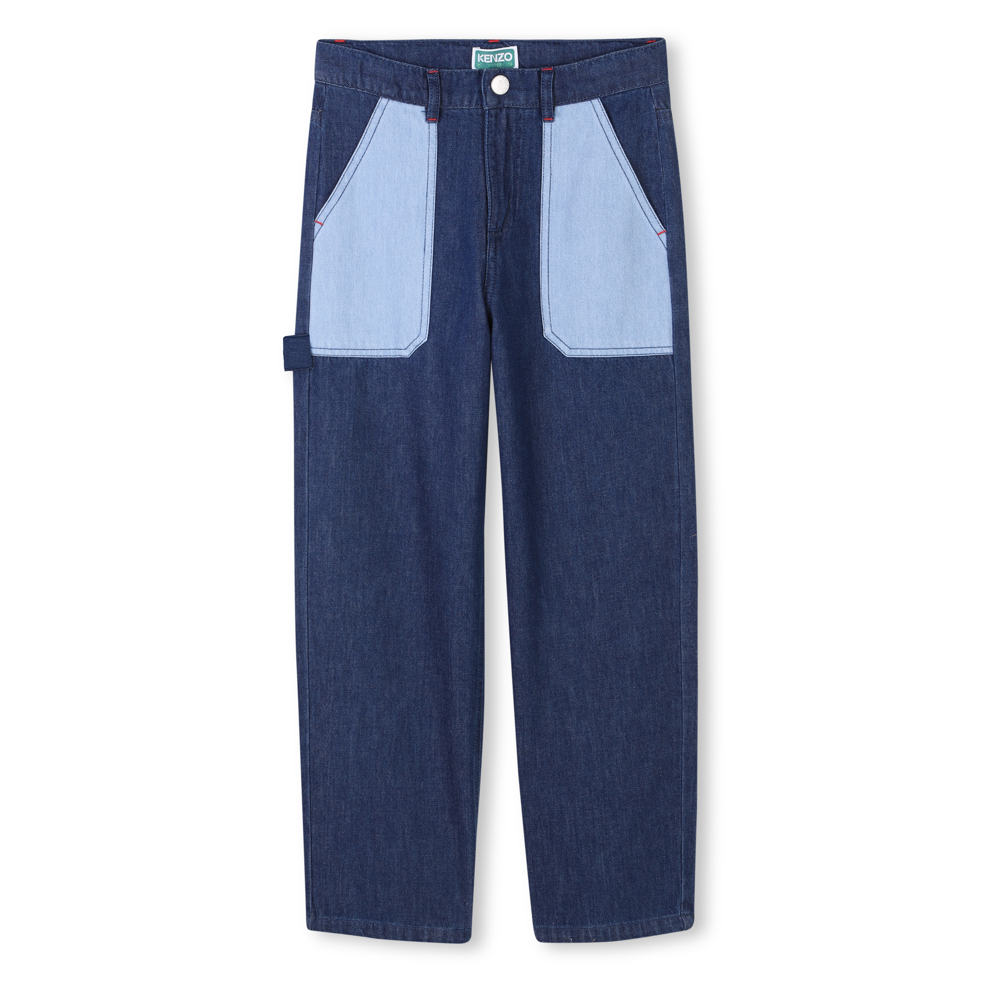 Embroidered jeans with pockets KENZO KIDS for BOY