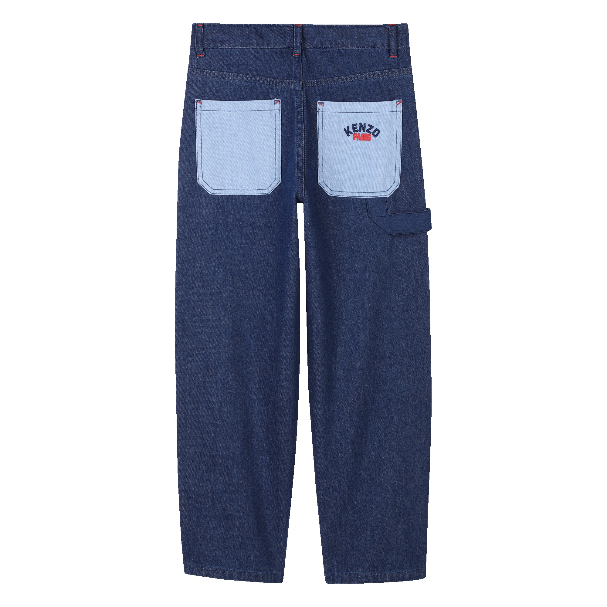 Jeans met zakken en borduursel KENZO KIDS Voor