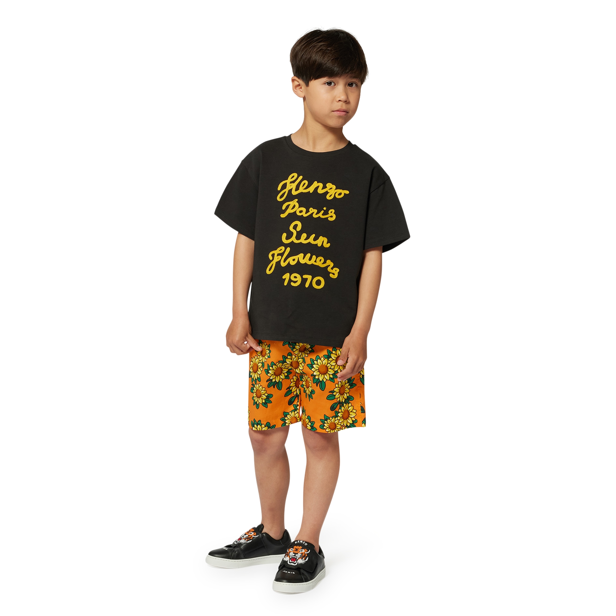 Cotton satin Bermuda shorts KENZO KIDS for BOY