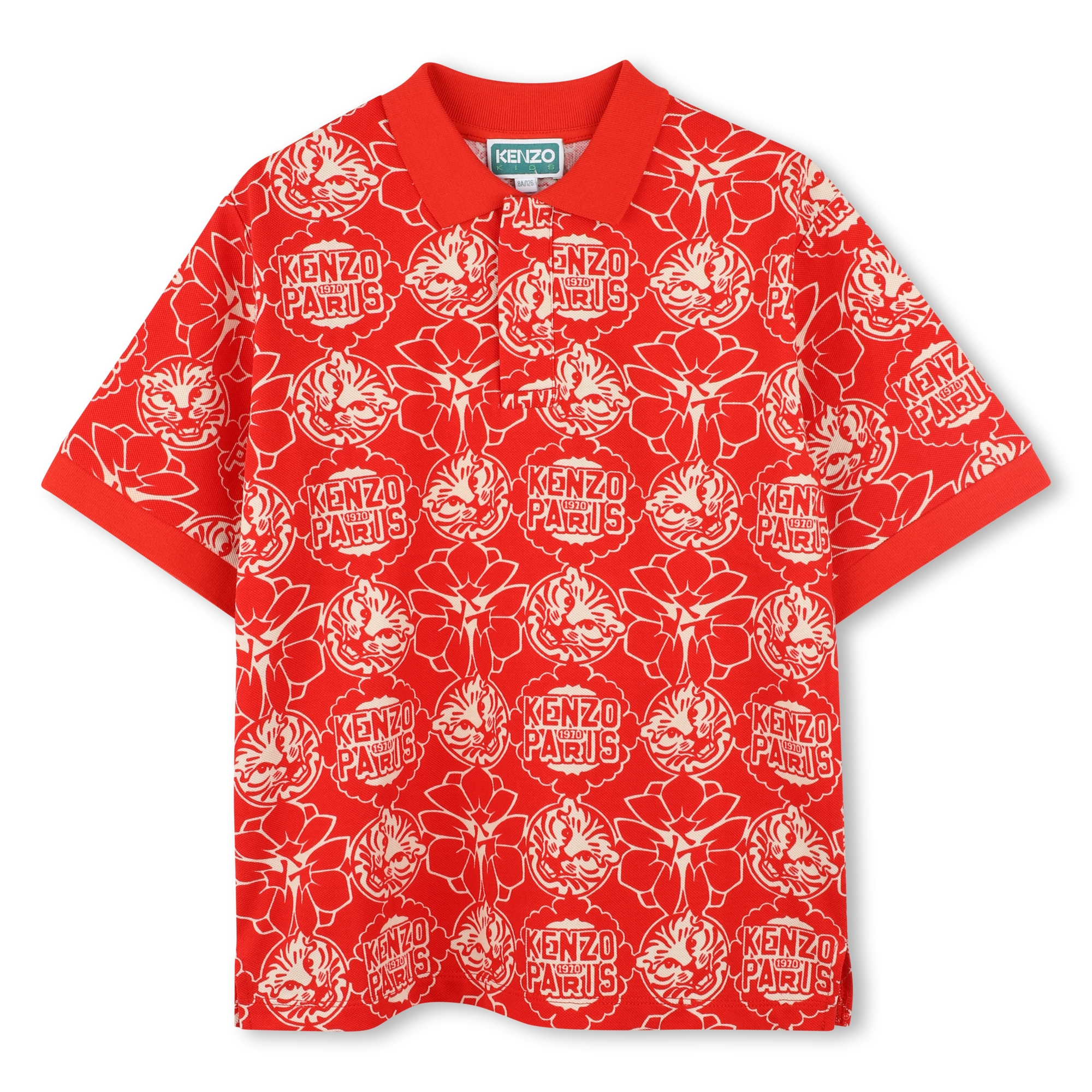 Printed cotton piqué polo KENZO KIDS for BOY