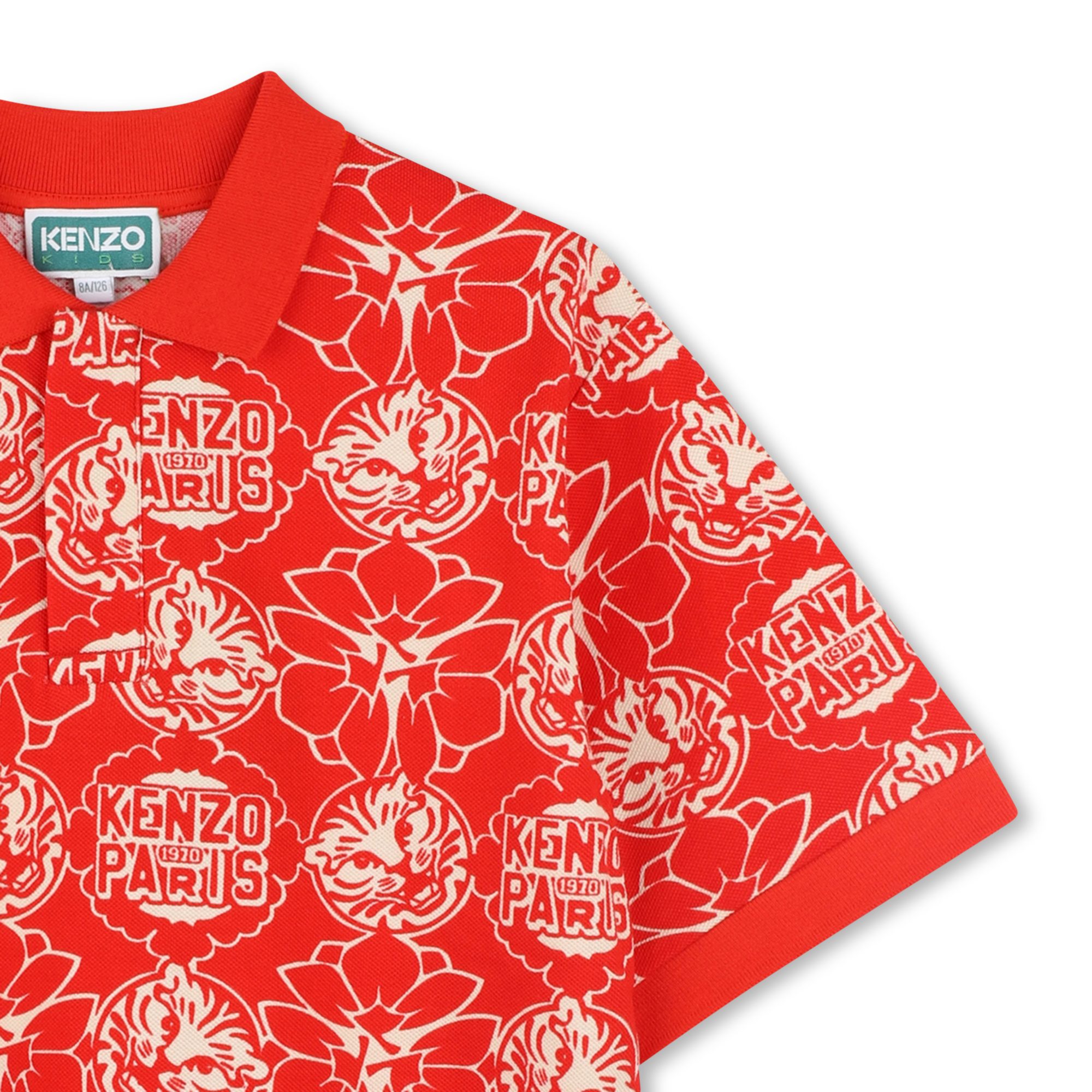 Printed cotton piqué polo KENZO KIDS for BOY