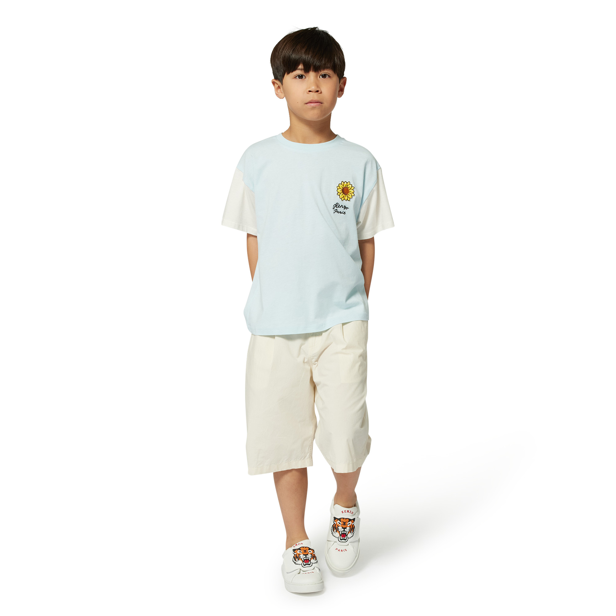 Bermuda en coton uni KENZO KIDS pour GARCON