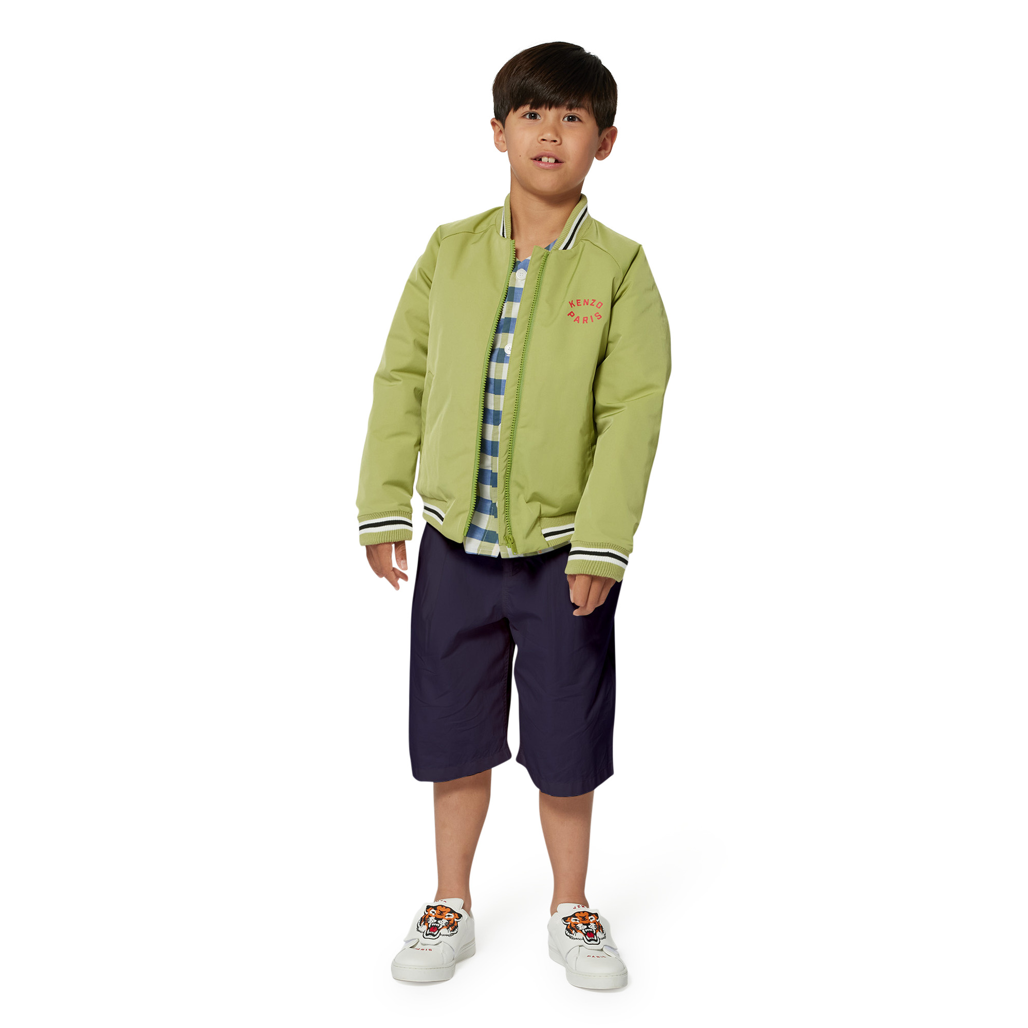 Plain cotton Bermuda shorts KENZO KIDS for BOY