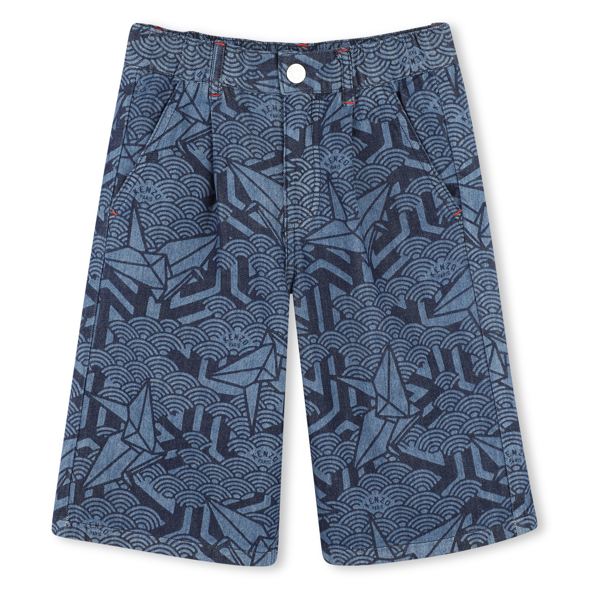 Printed denim Bermuda shorts KENZO KIDS for BOY