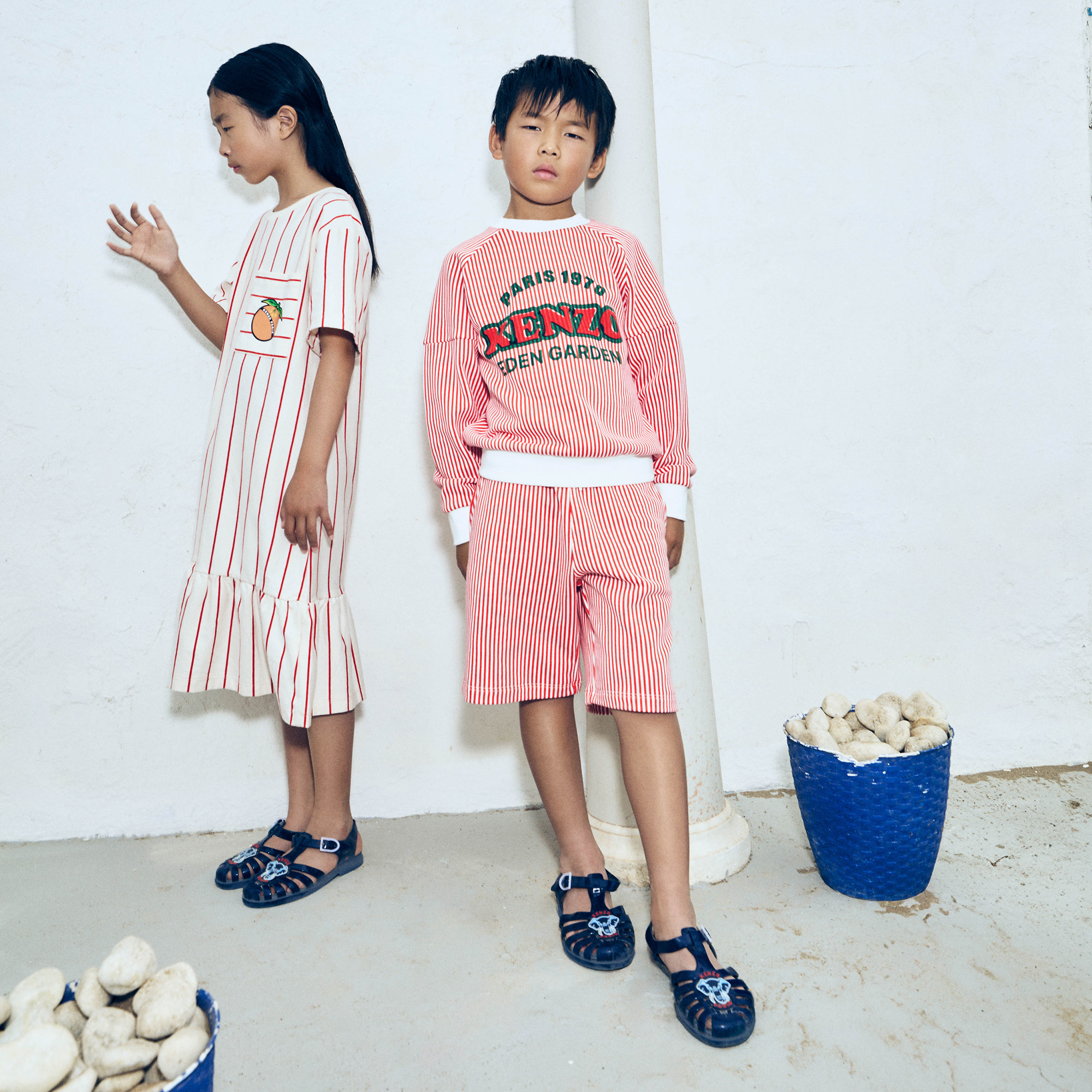 Gestreifte Baumwoll-Bermudas KENZO KIDS Für JUNGE