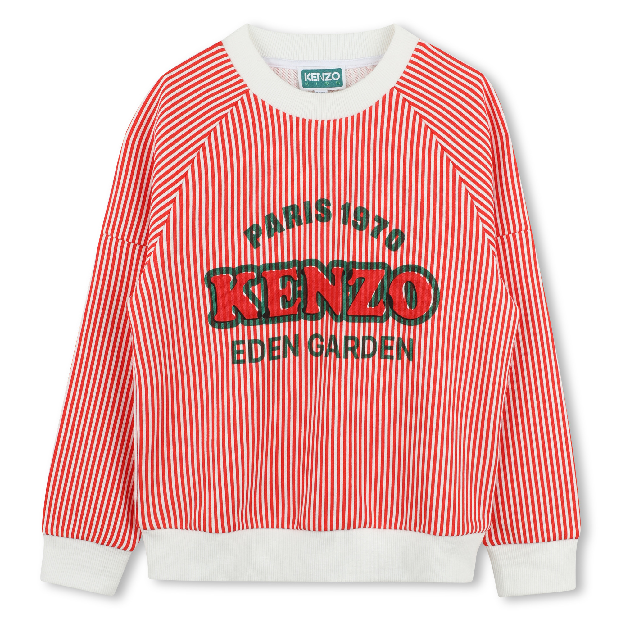 Sweat-shirt rayé en coton KENZO KIDS pour GARCON