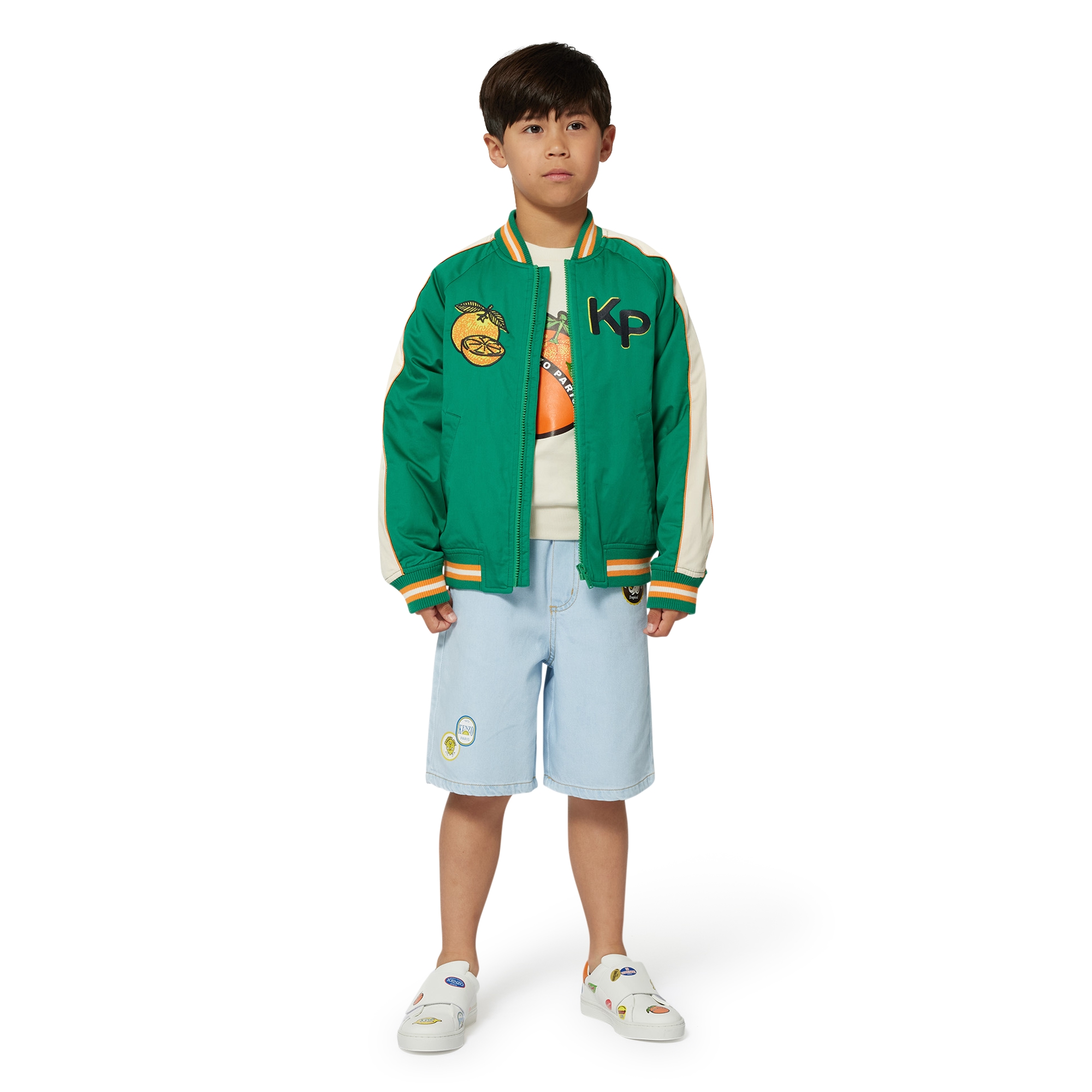 Blouson en satin de coton KENZO KIDS pour GARCON