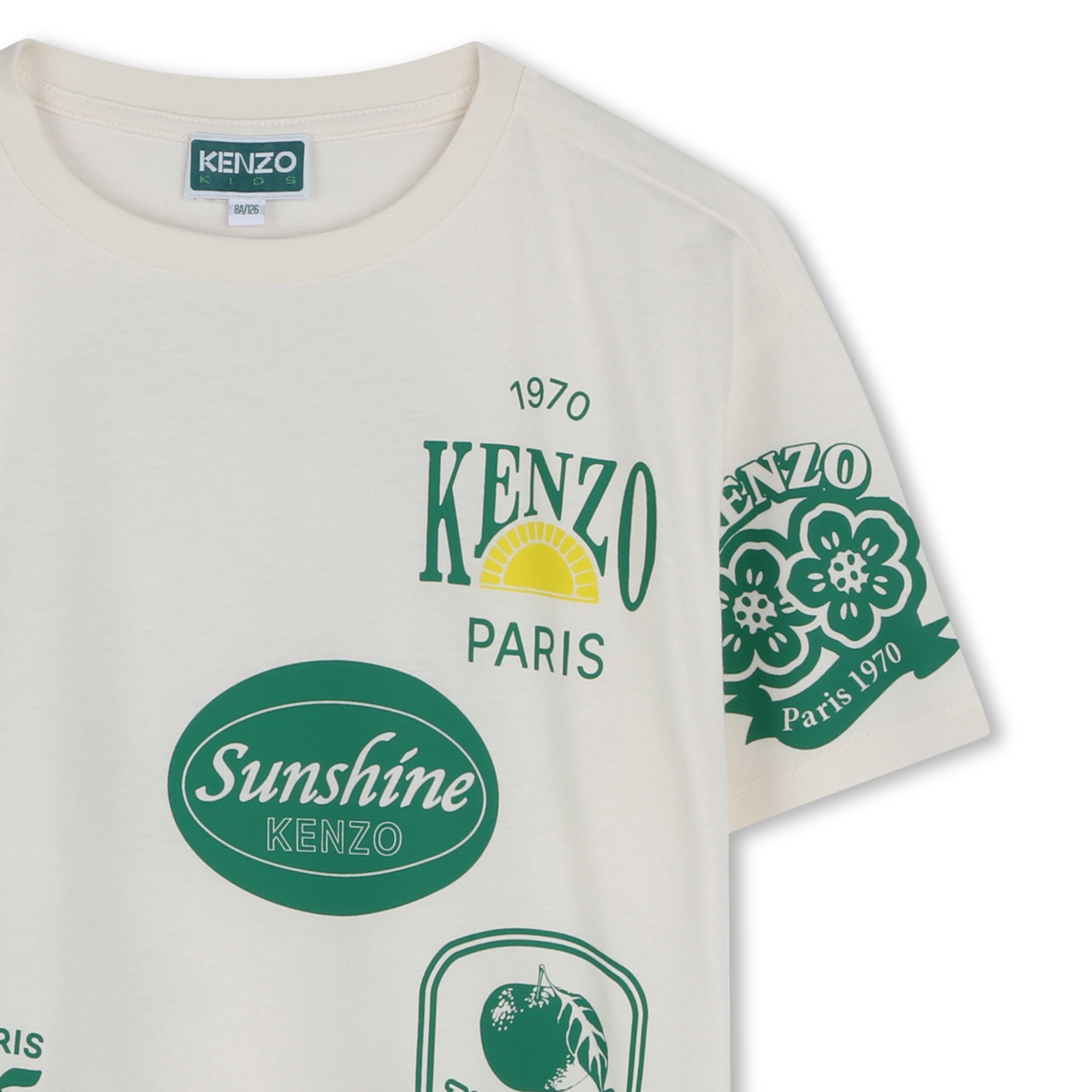 Katoenen T-shirt, ronde hals KENZO KIDS Voor