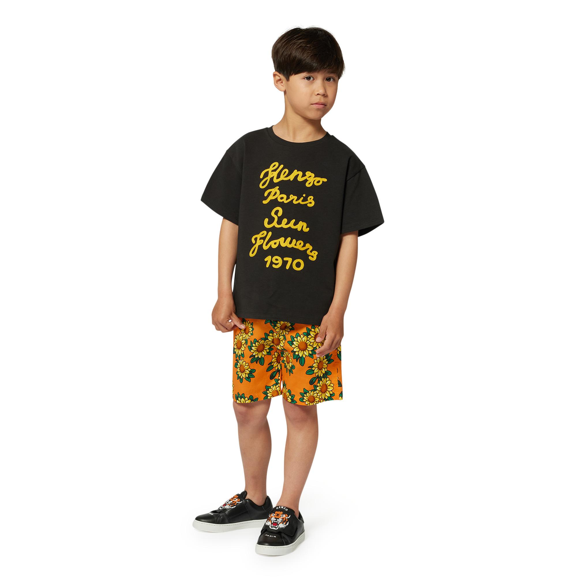 T-shirt brodé en coton KENZO KIDS pour GARCON