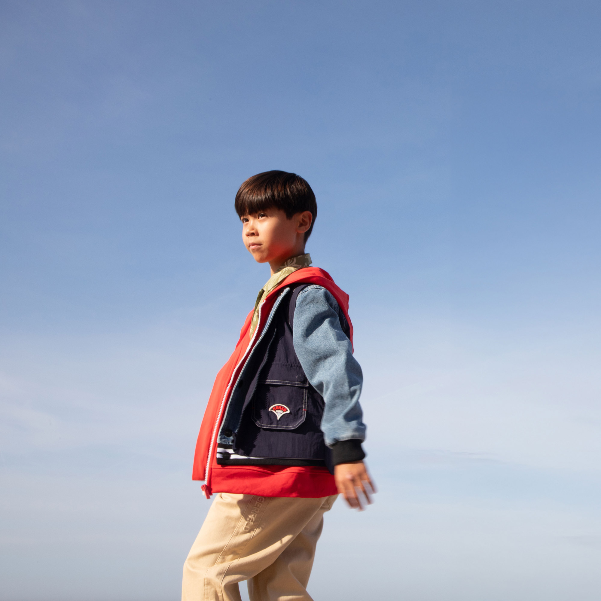 Zip-up sleeveless jacket KENZO KIDS for BOY