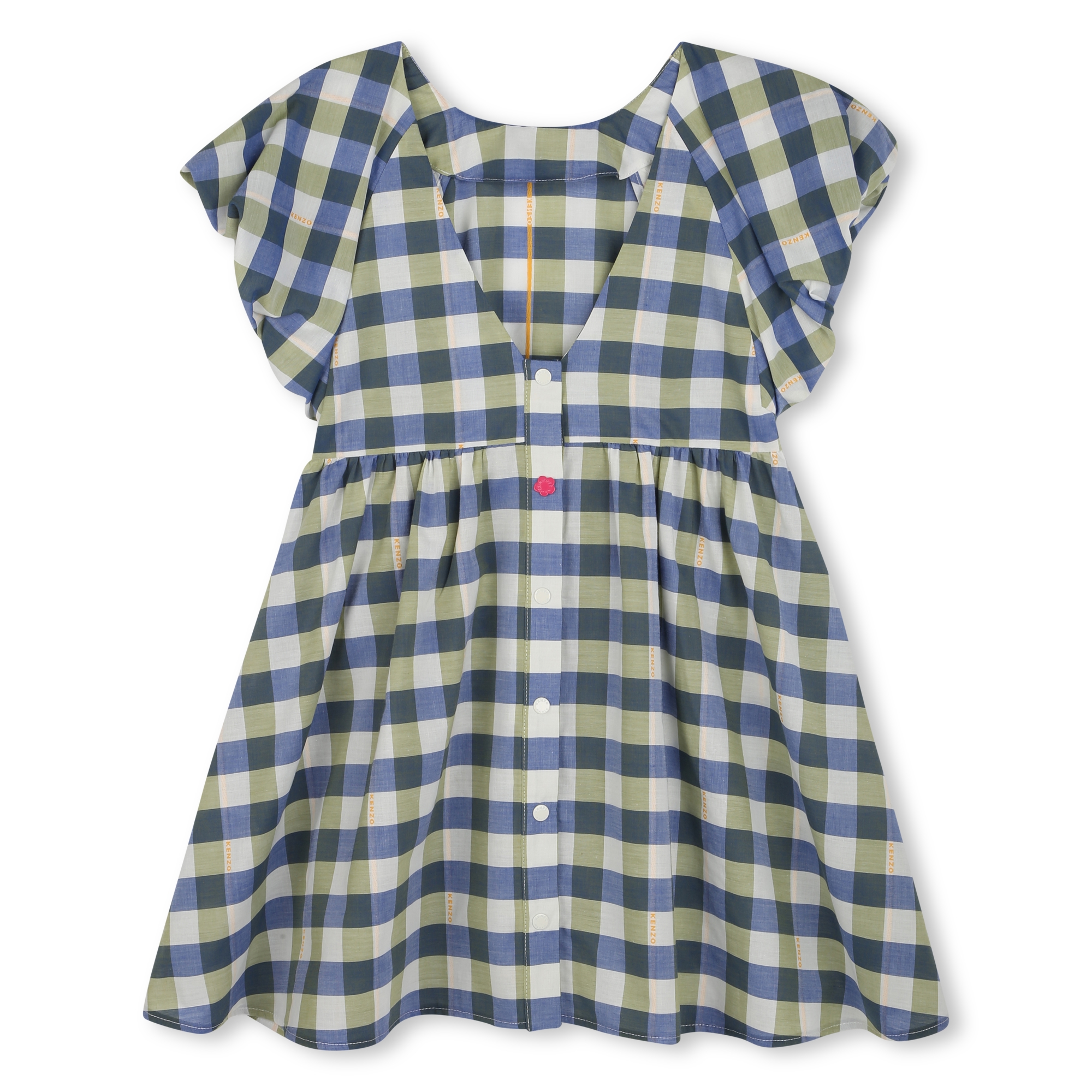 Chequered cotton dress KENZO KIDS for GIRL