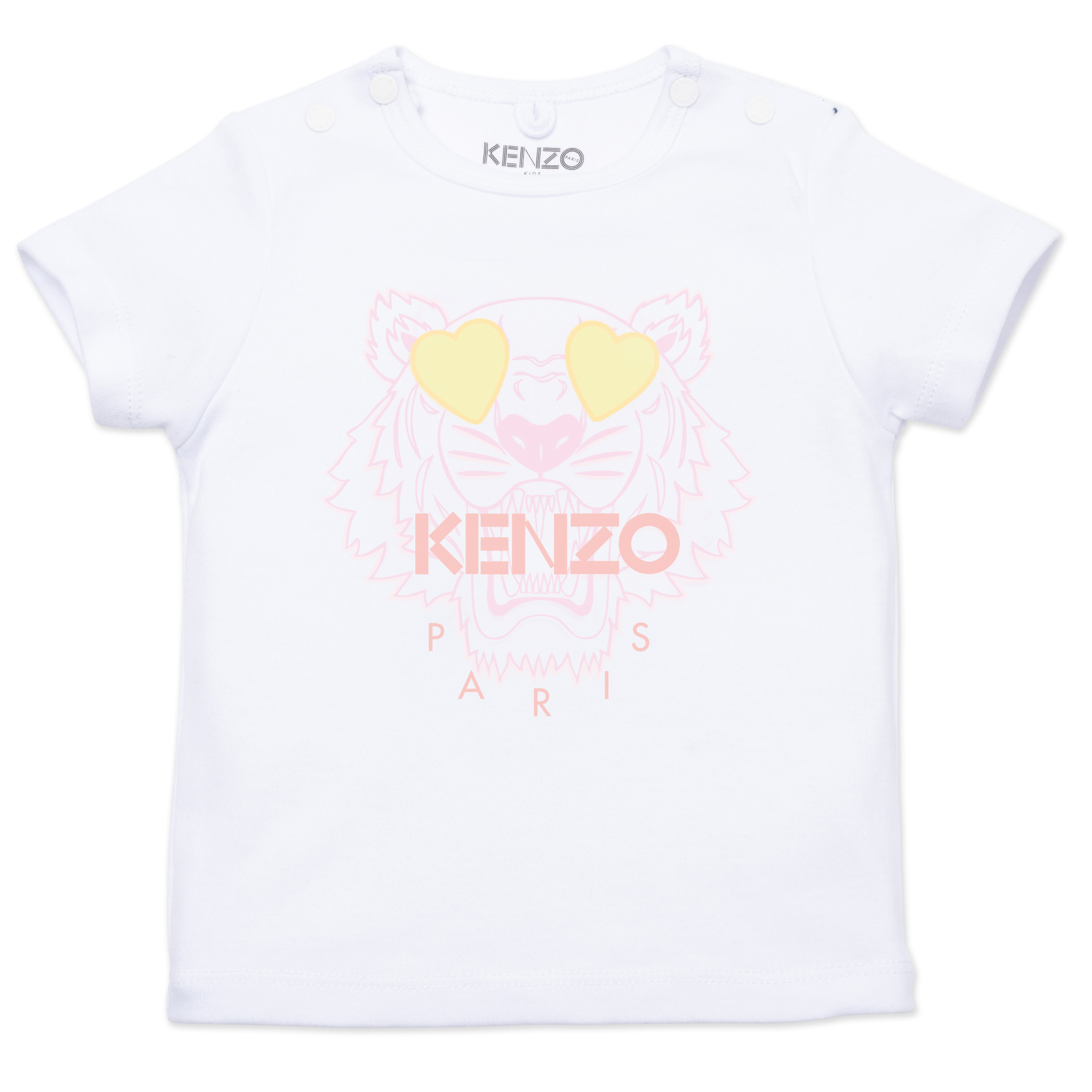 Heart-eye tiger print T-shirt KENZO KIDS for GIRL