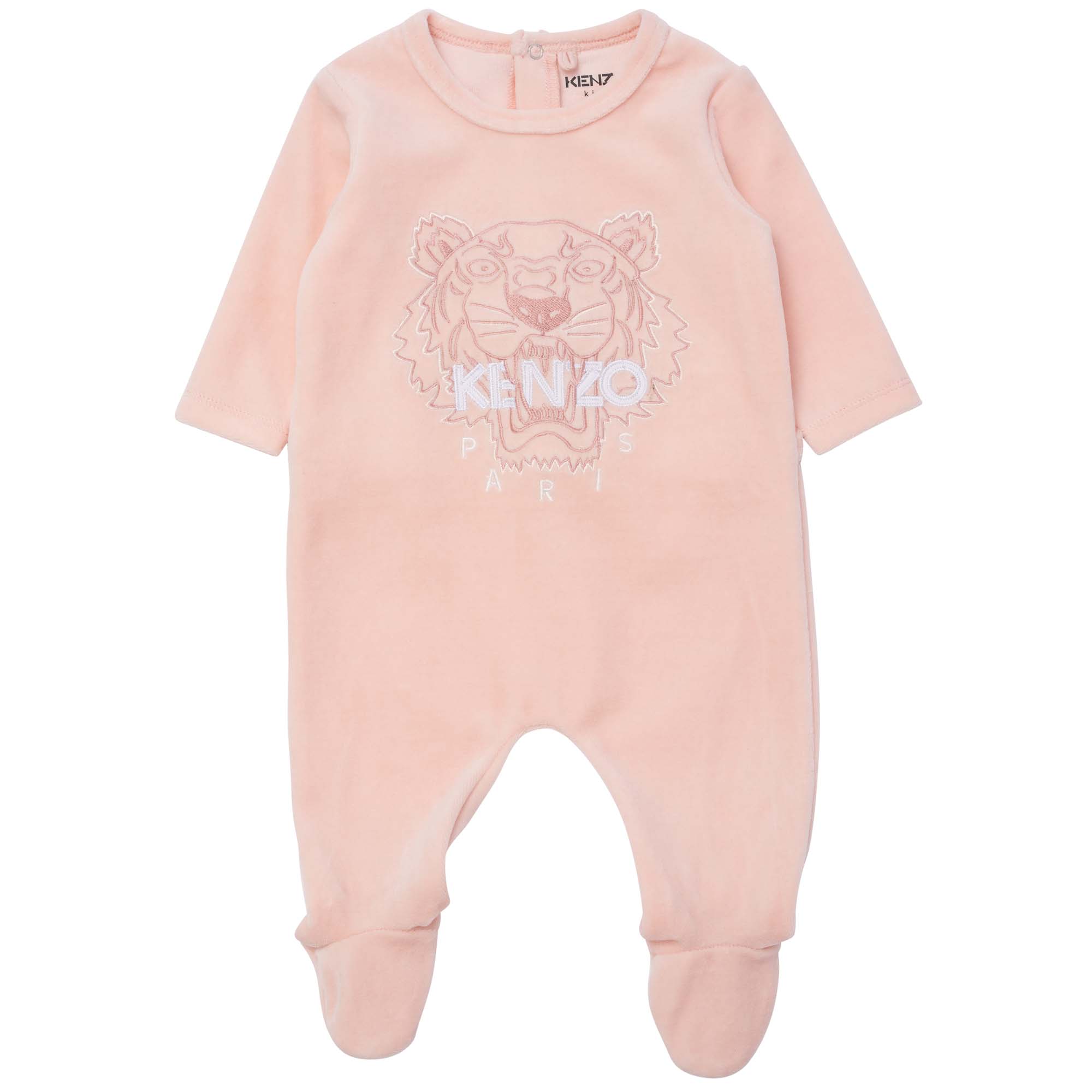 Kenzo Kids Pyjama En Velours De Coton Bebe Rose Kids Around