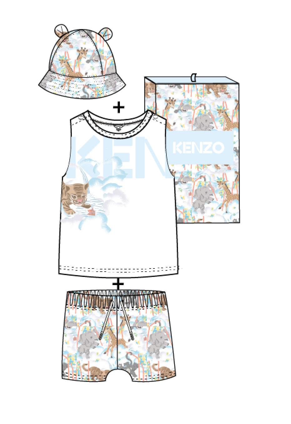 3-piece cotton set KENZO KIDS for BOY