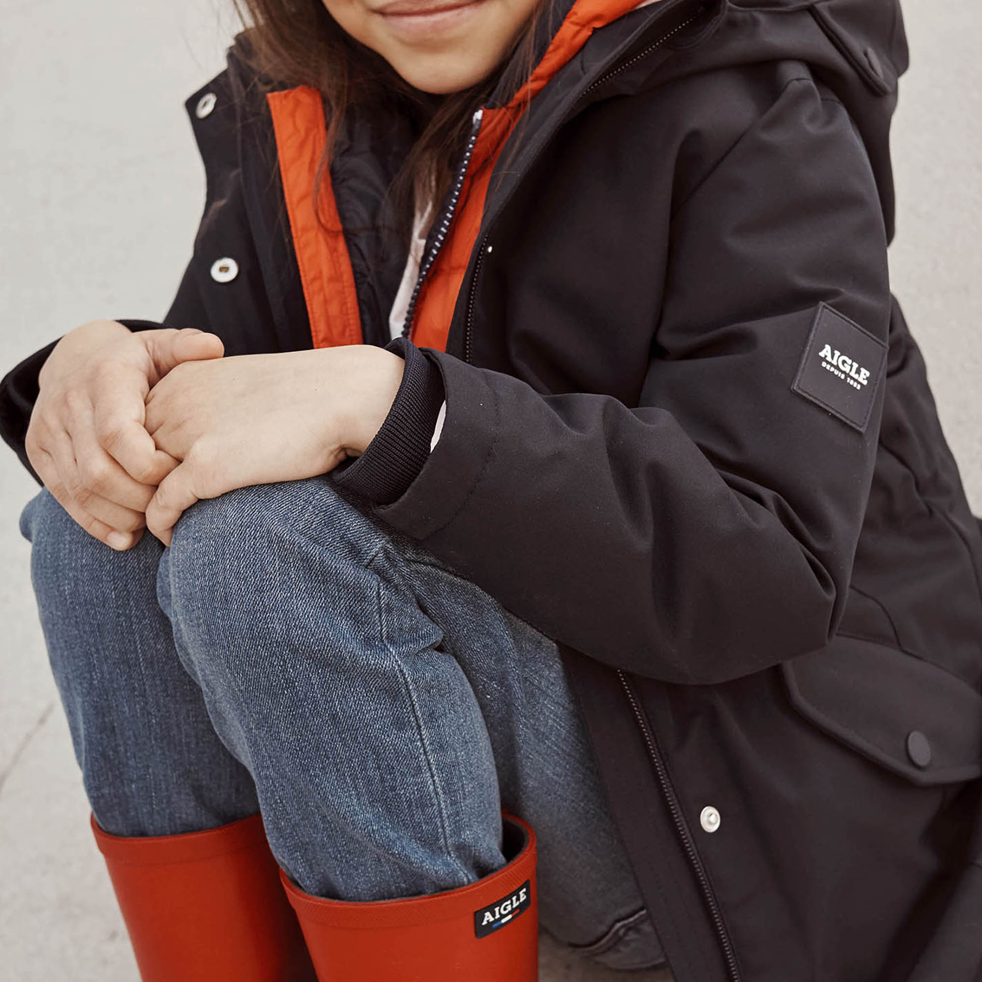 Hooded waterproof parka AIGLE for GIRL