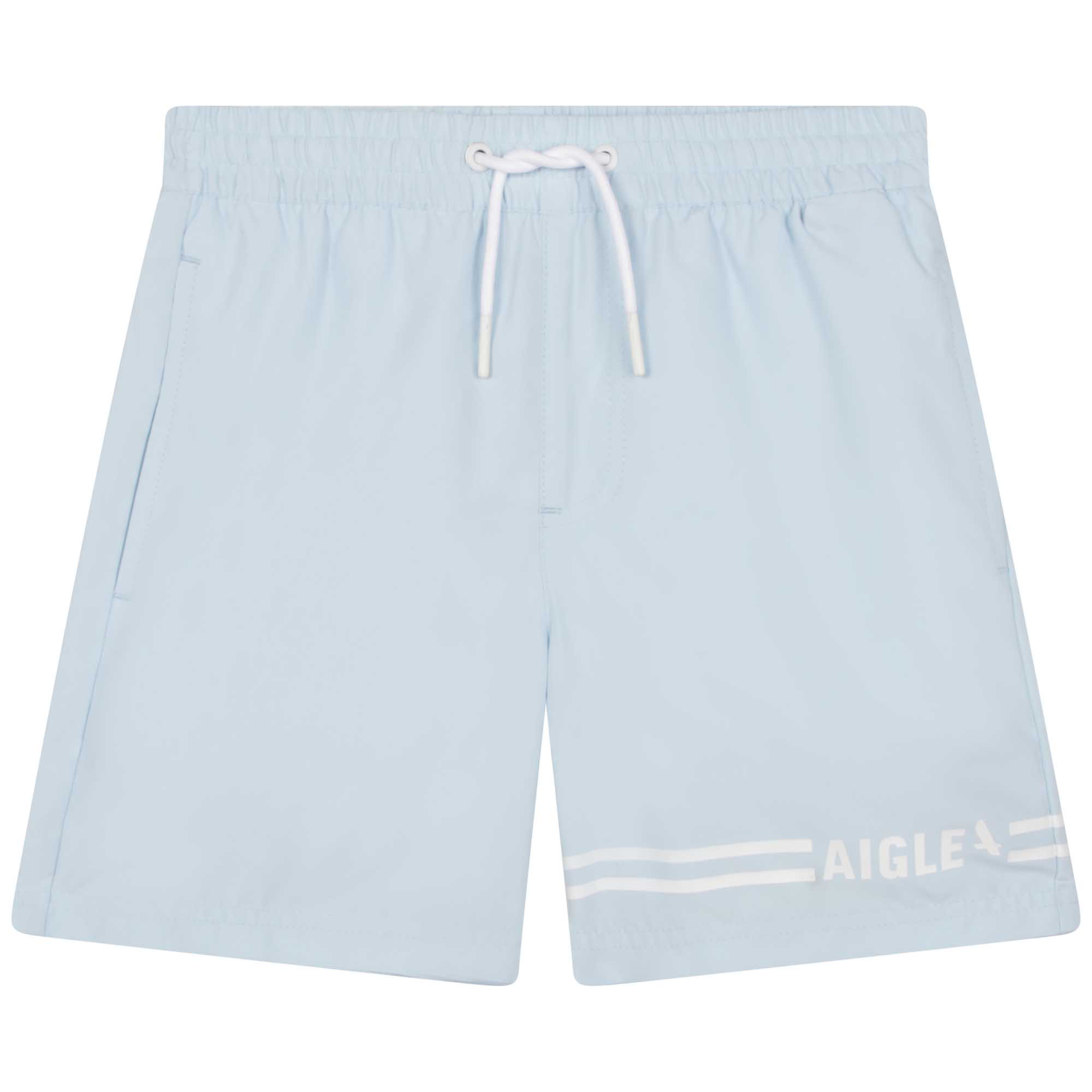 Striped swim shorts with logo AIGLE for BOY