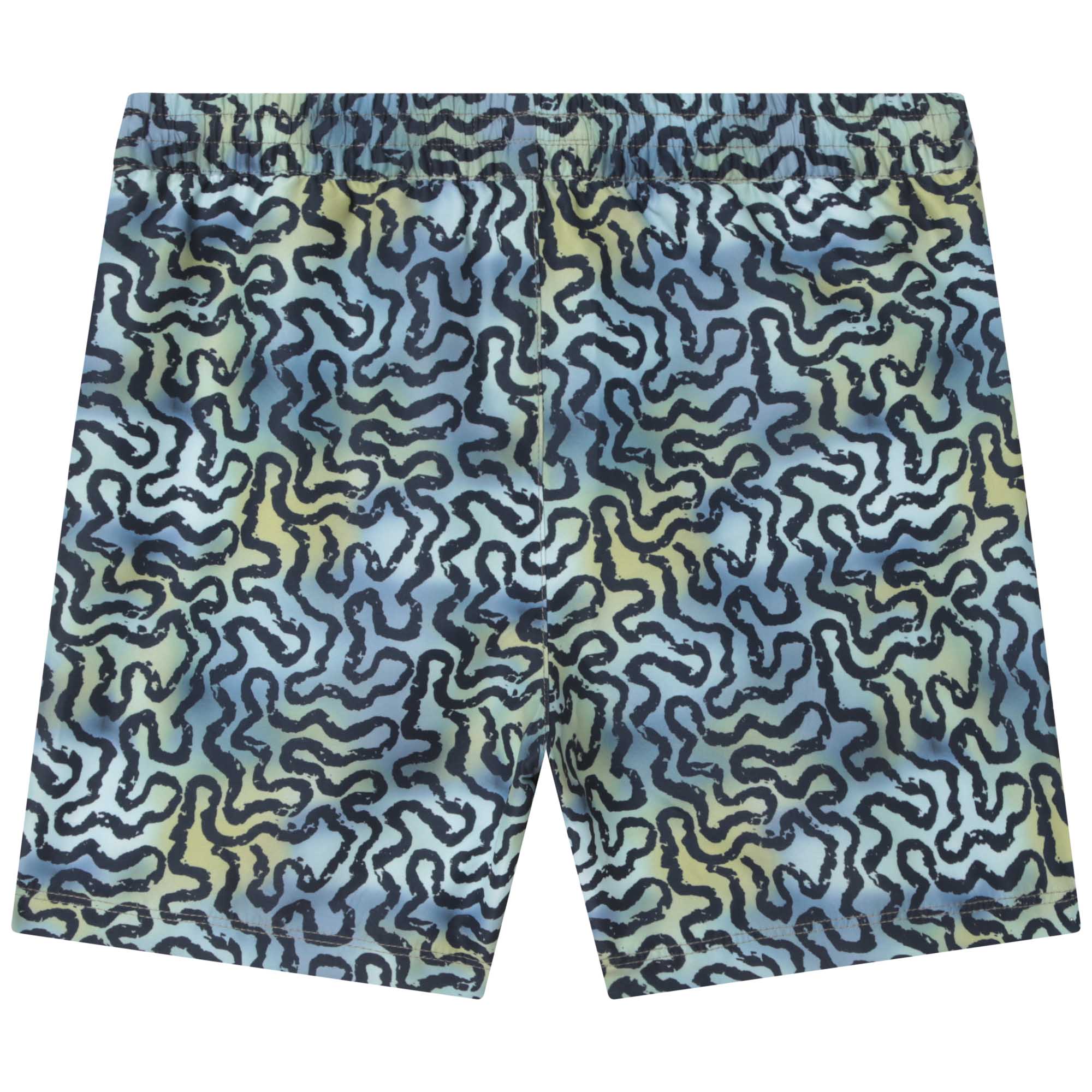 Printed swim shorts with patch AIGLE for BOY