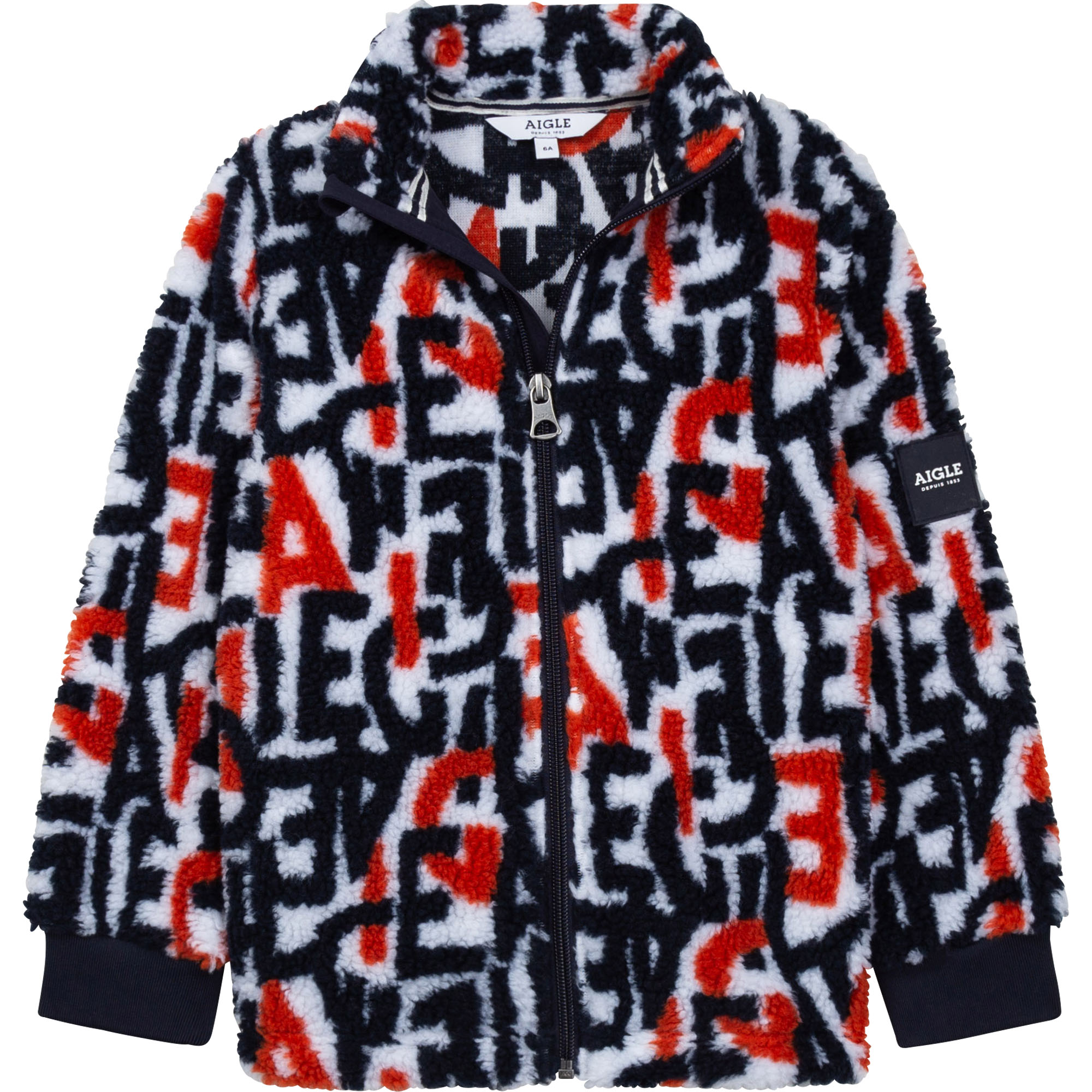 Zipped patterned sherpa jumper AIGLE for BOY