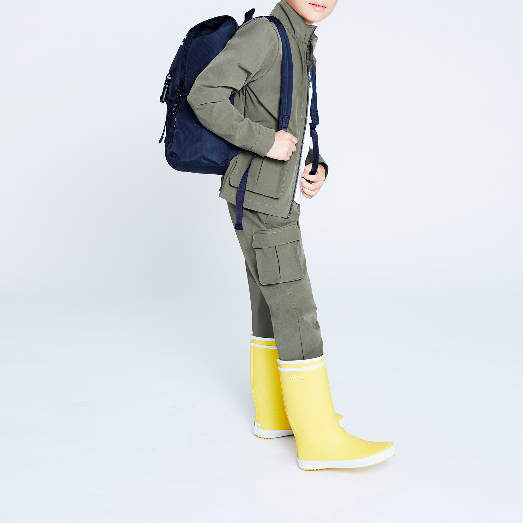 Zip-up jacket with patch AIGLE for BOY