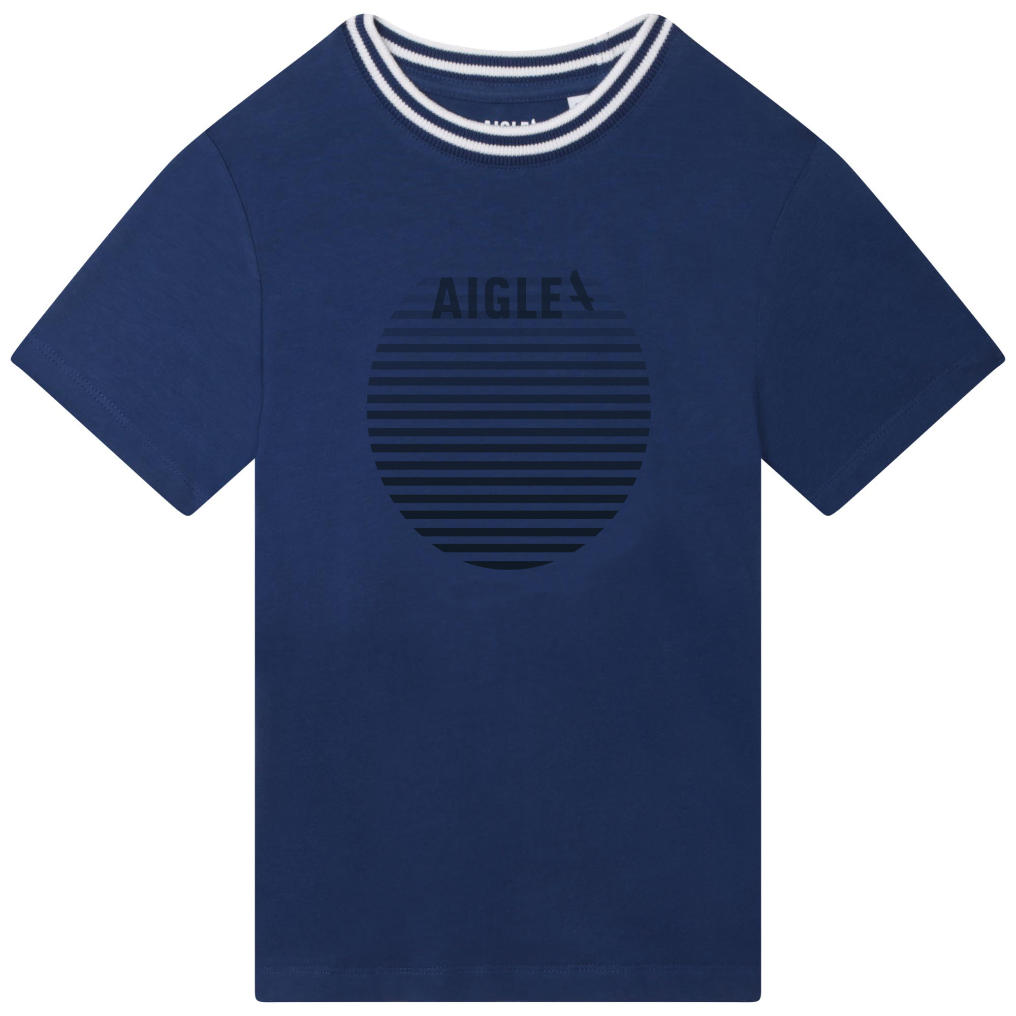 T-shirt imprimé avec col rayé AIGLE pour UNISEXE