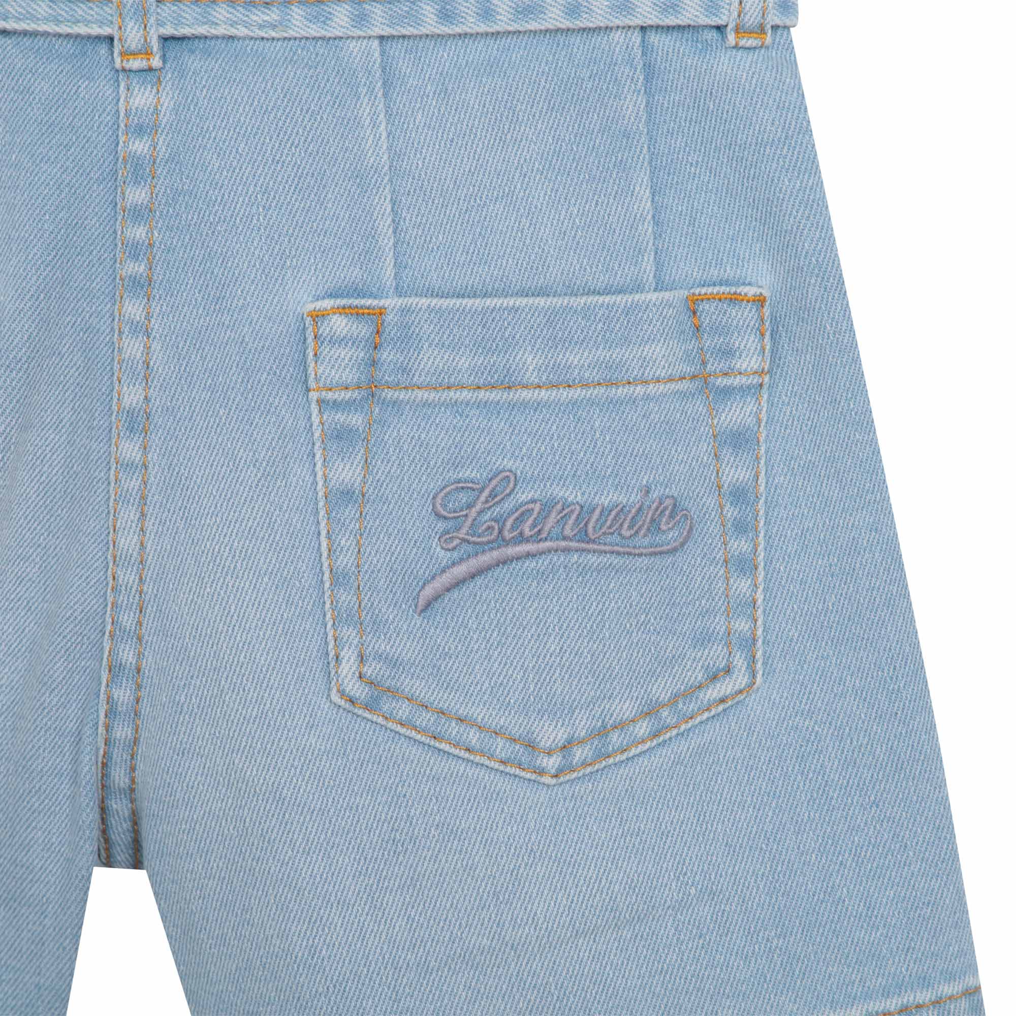 Belted denim shorts LANVIN for GIRL