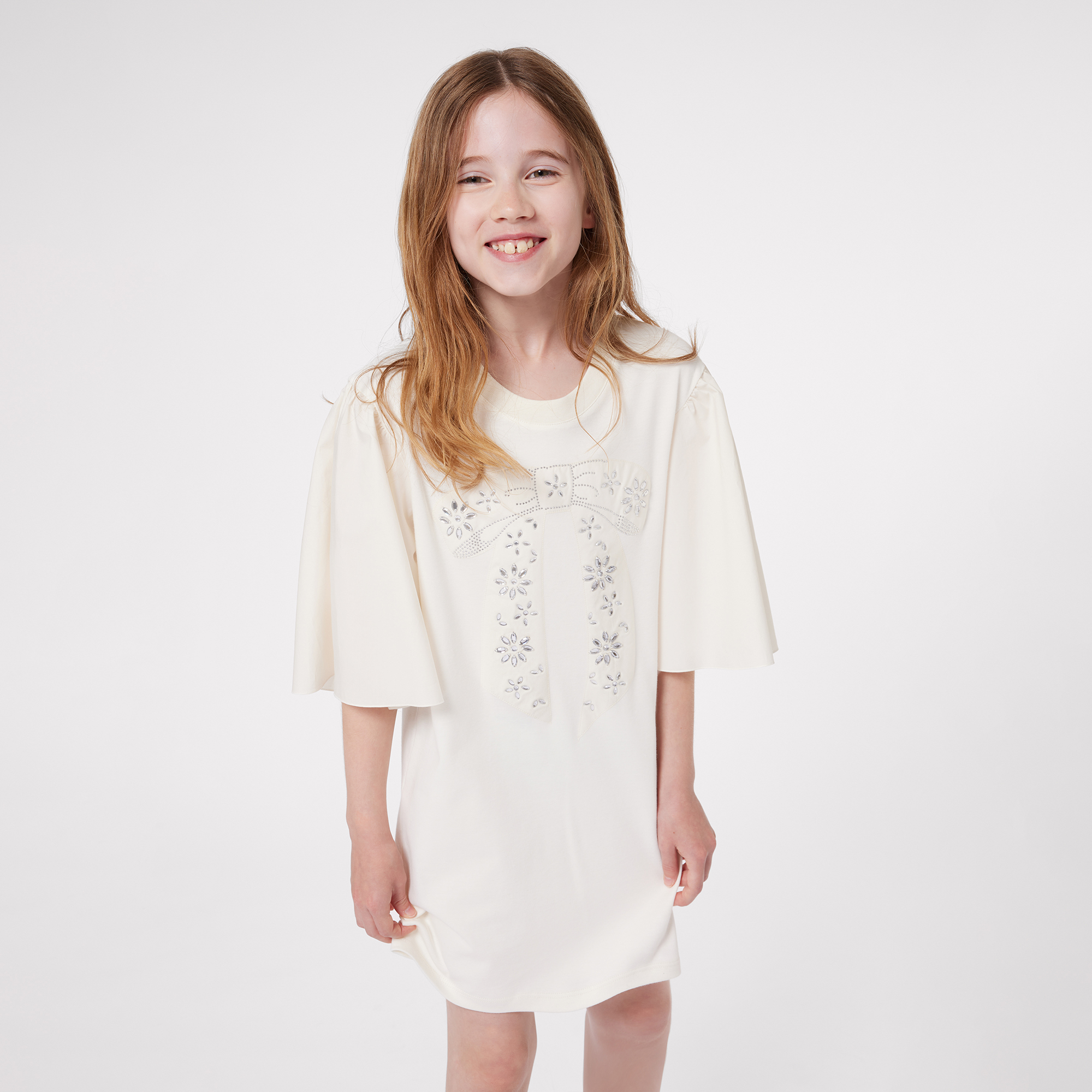 Bimaterial short-sleeved dress LANVIN for GIRL
