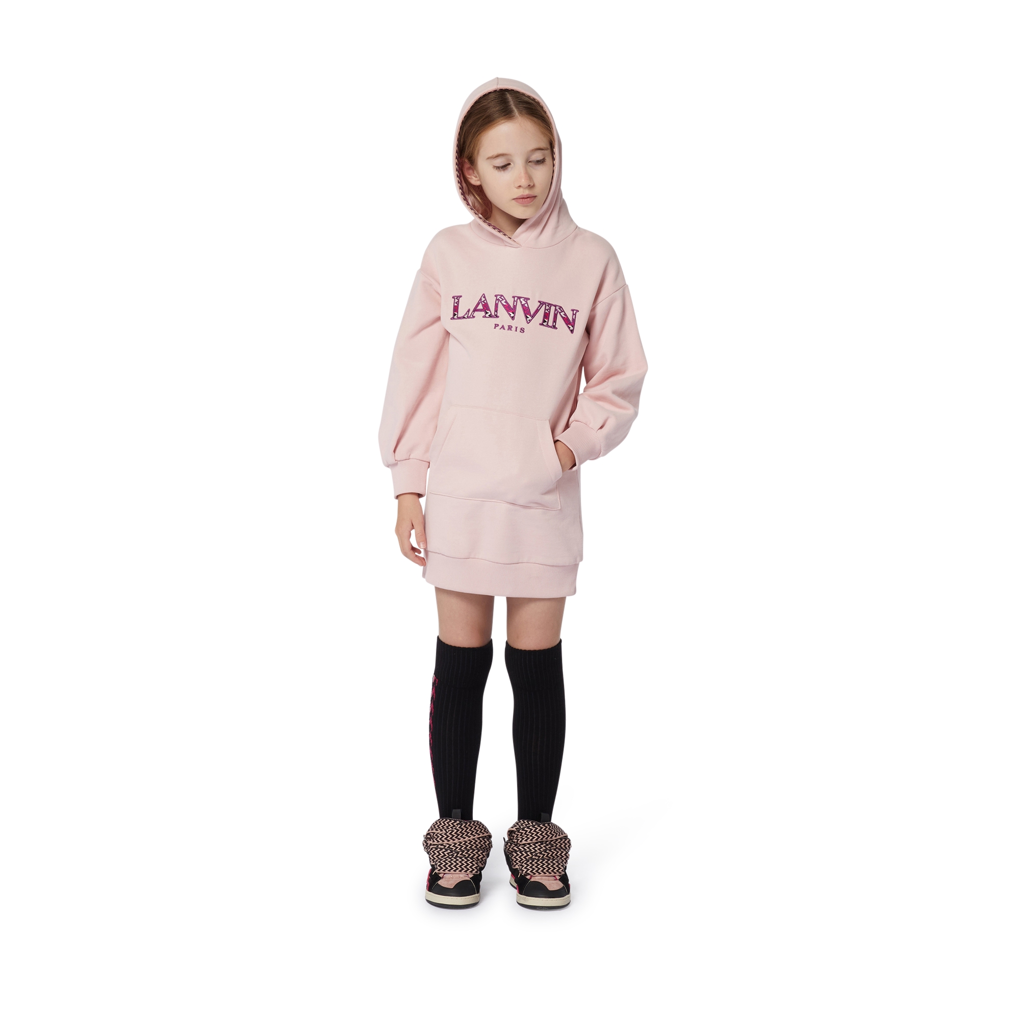 Robe sweat-shirt en molleton LANVIN pour FILLE