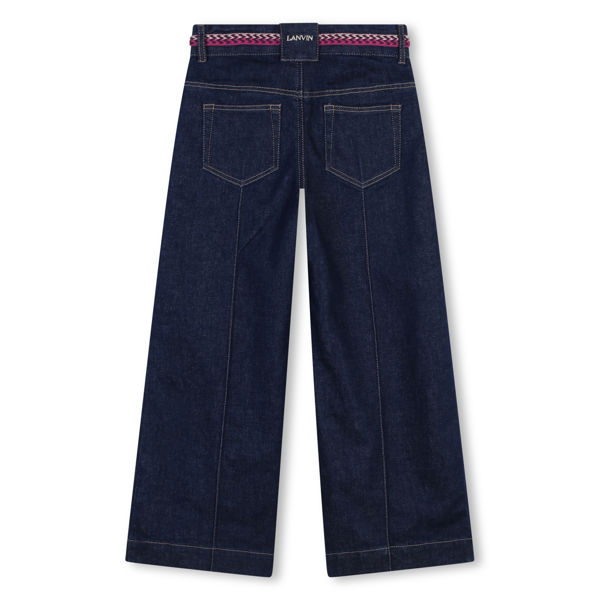 Flared pleated jeans with trim LANVIN for GIRL