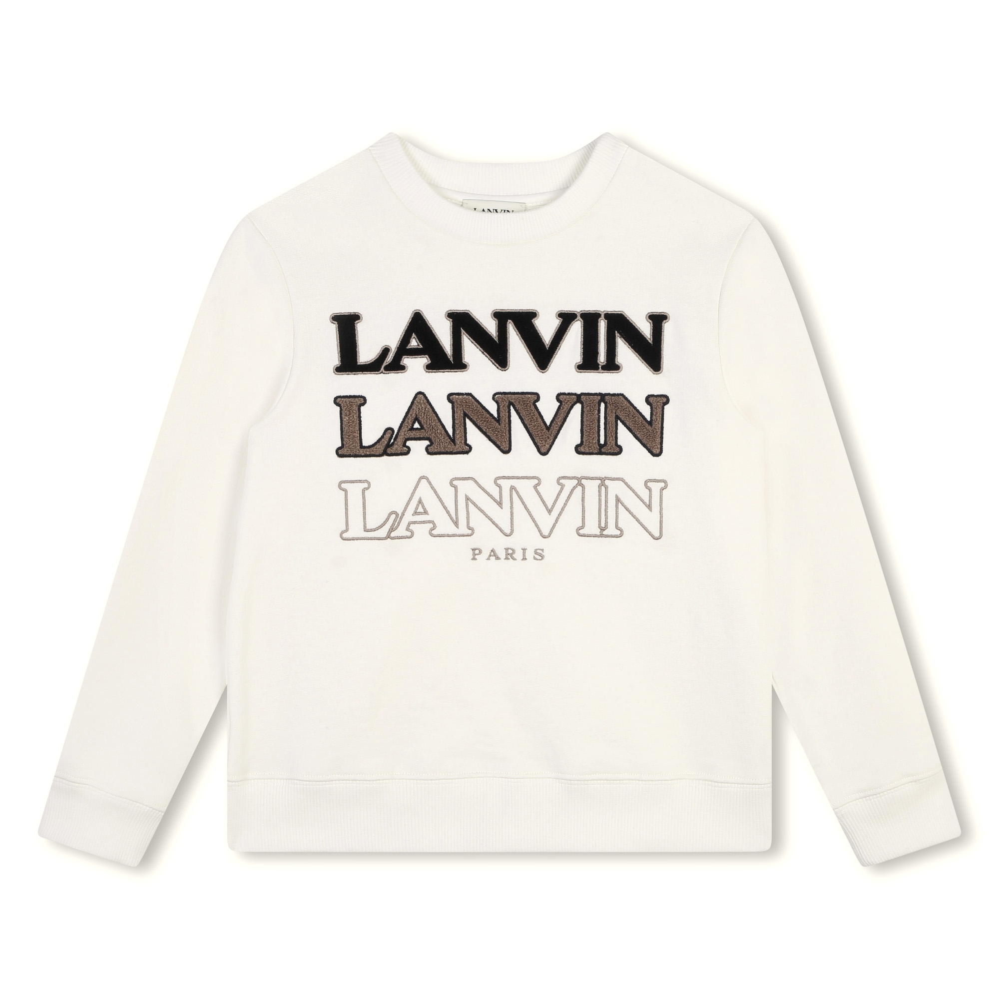 Sweat-shirt à col rond et sigle LANVIN pour GARCON