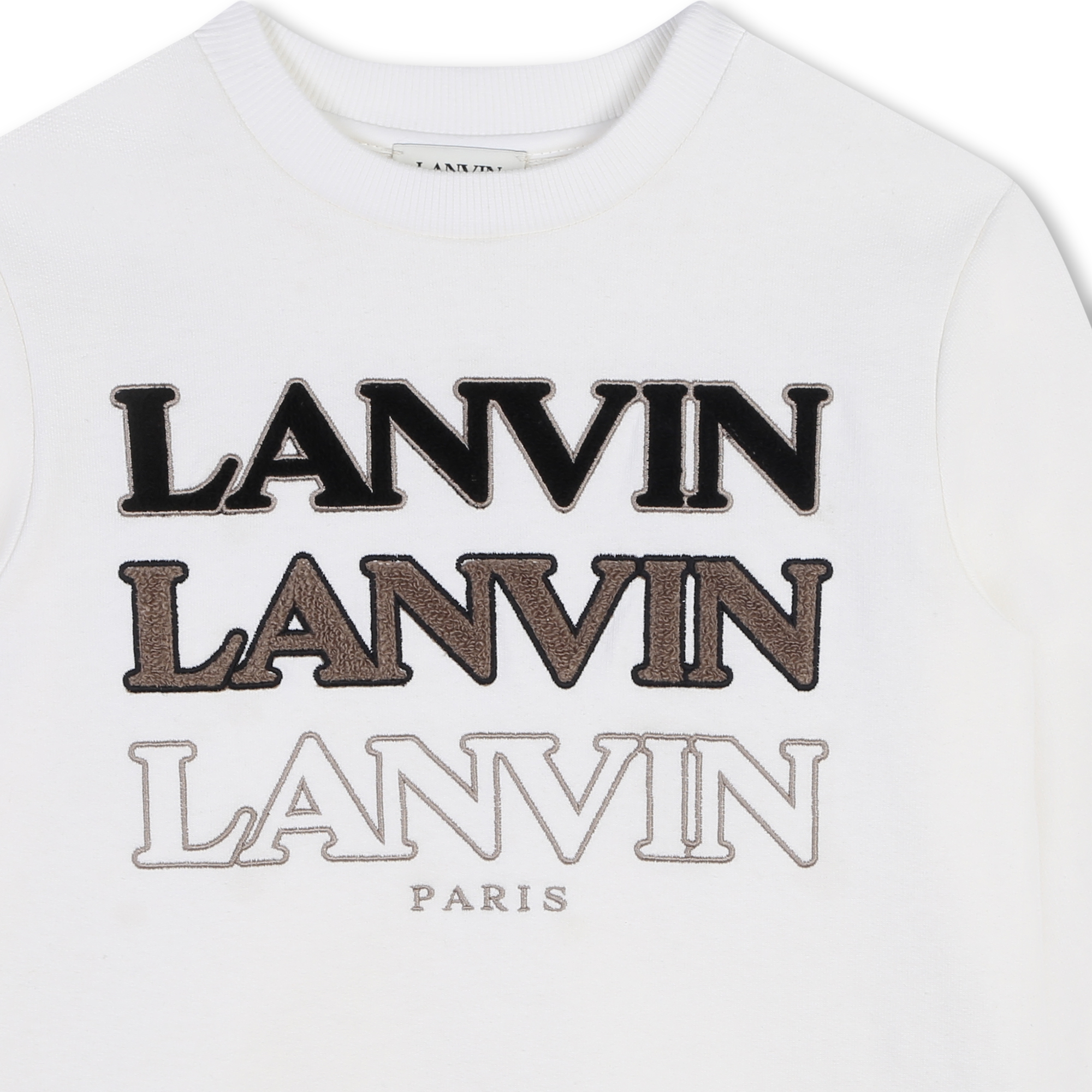 Sweat-shirt à col rond et sigle LANVIN pour GARCON