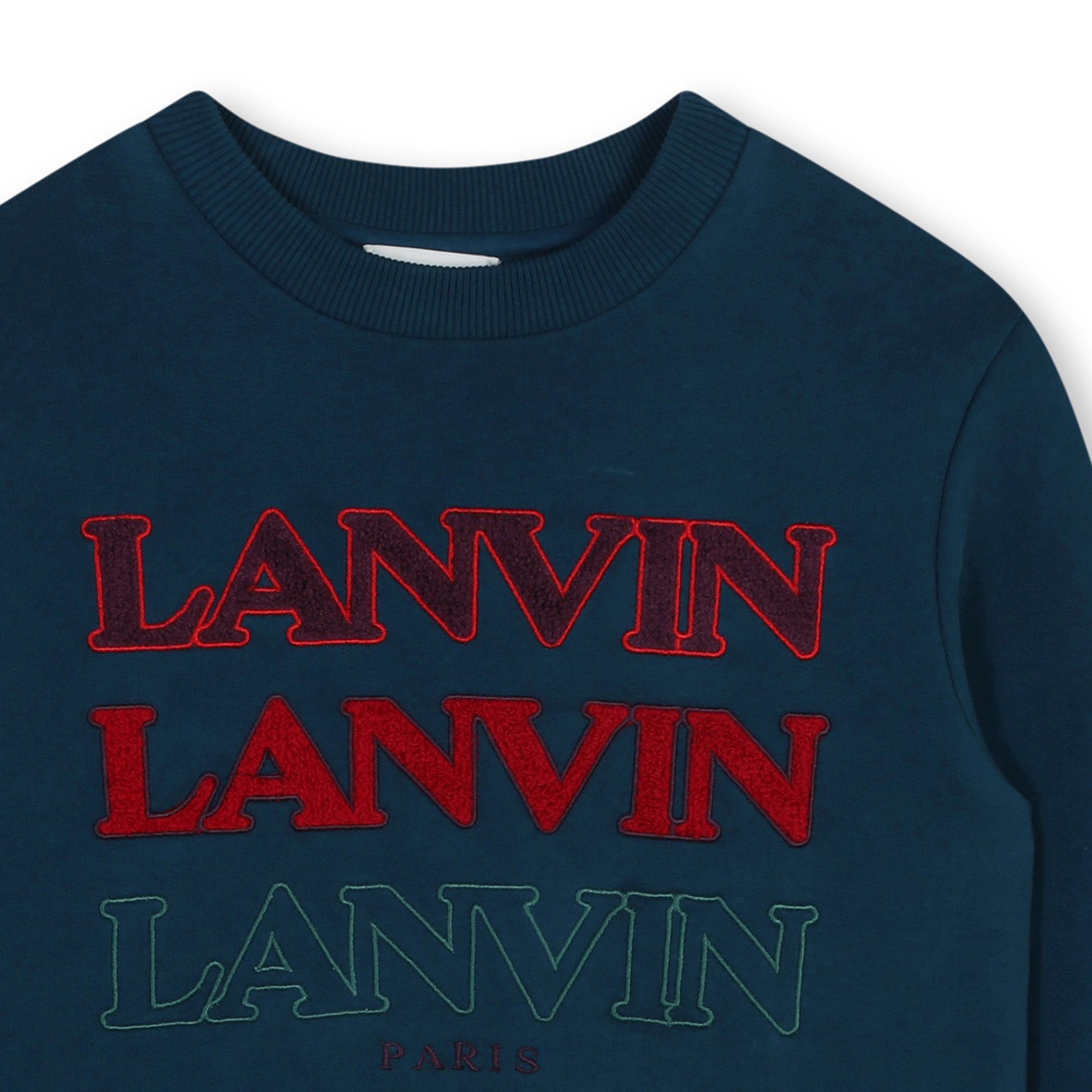 Sweat-shirt à col rond et sigle LANVIN pour GARCON